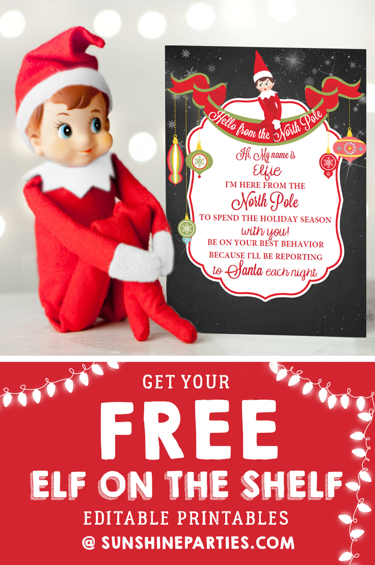 Get Your FREE Elf On The Shelf Printables Right Here! Sunshine Parties