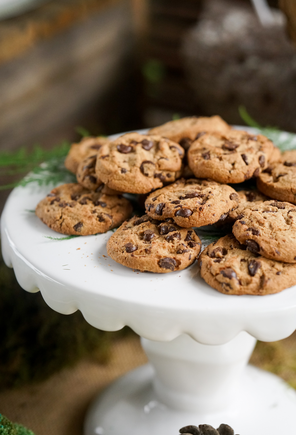 Boho Enchanted Forest Party Food Ideas of chocolate chip cookies