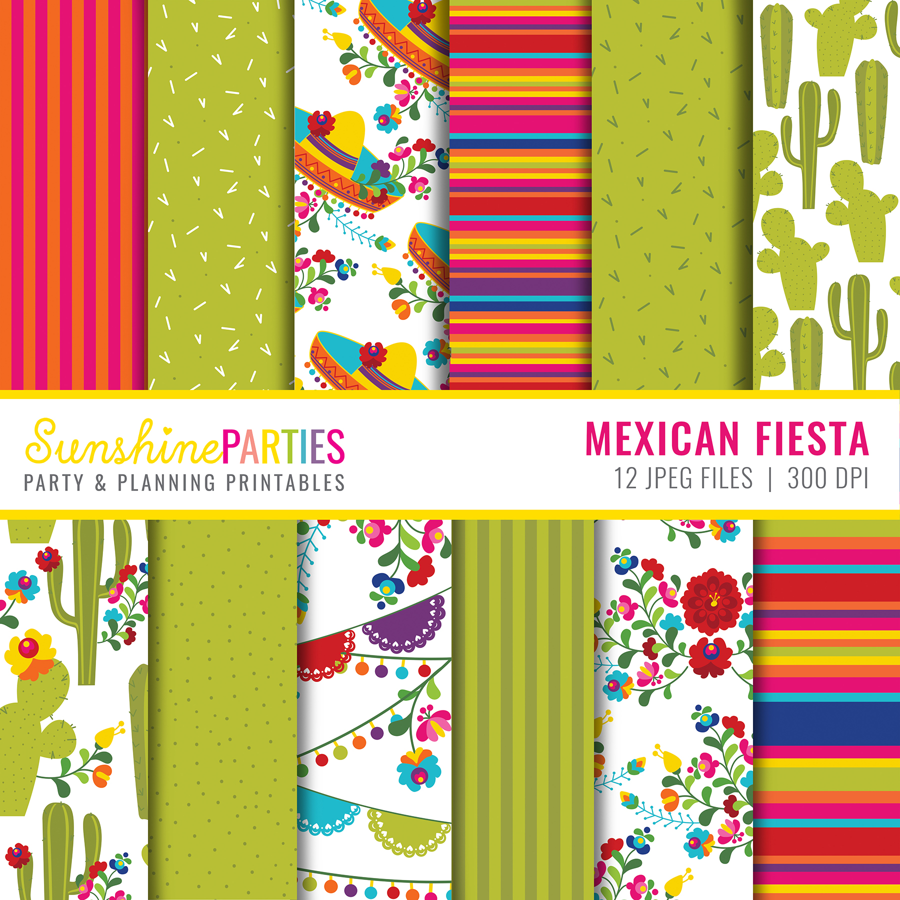 Mexican Fiesta Scrapbooking Paper Set