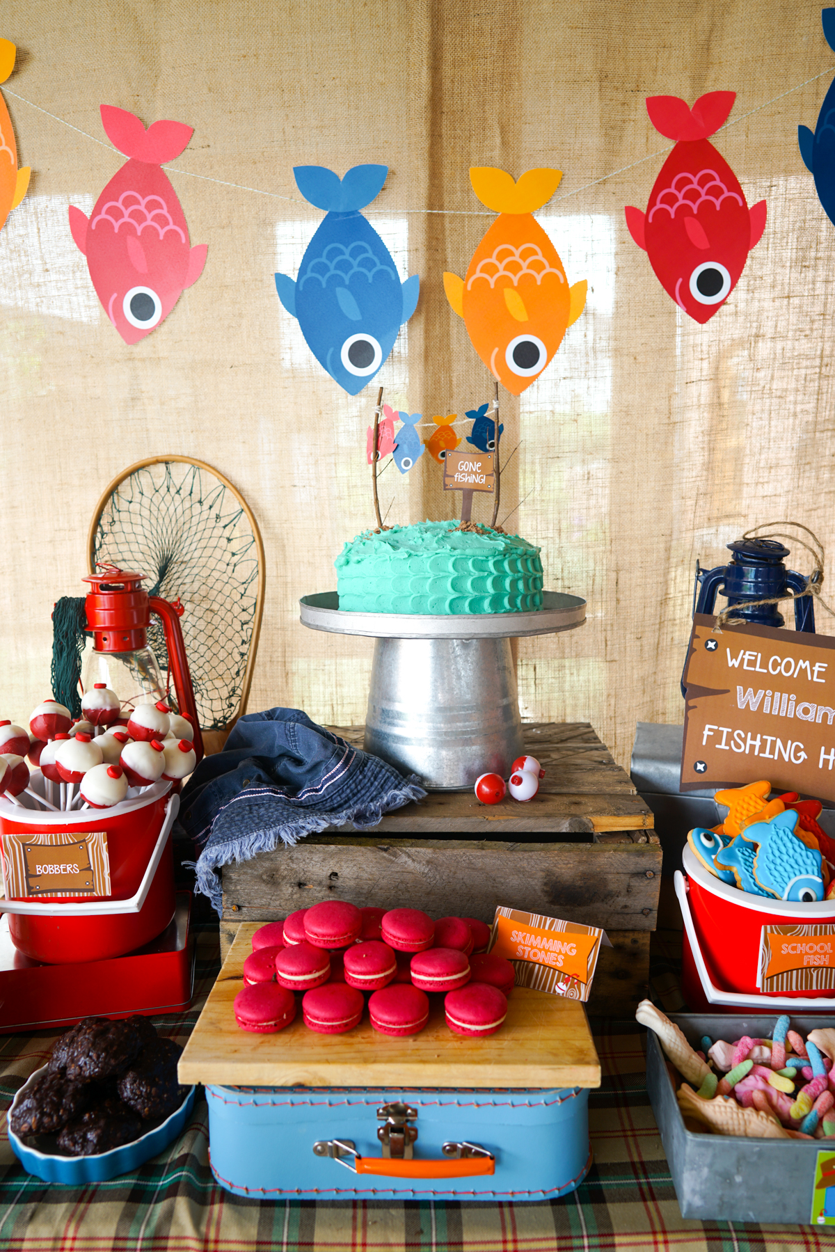 Fishing Theme Birthday Party Decorations 1st Gone Fishing 1st Birthday Decorations with The Big One Fishing Birthday Backdrop Fishing Banner Cake