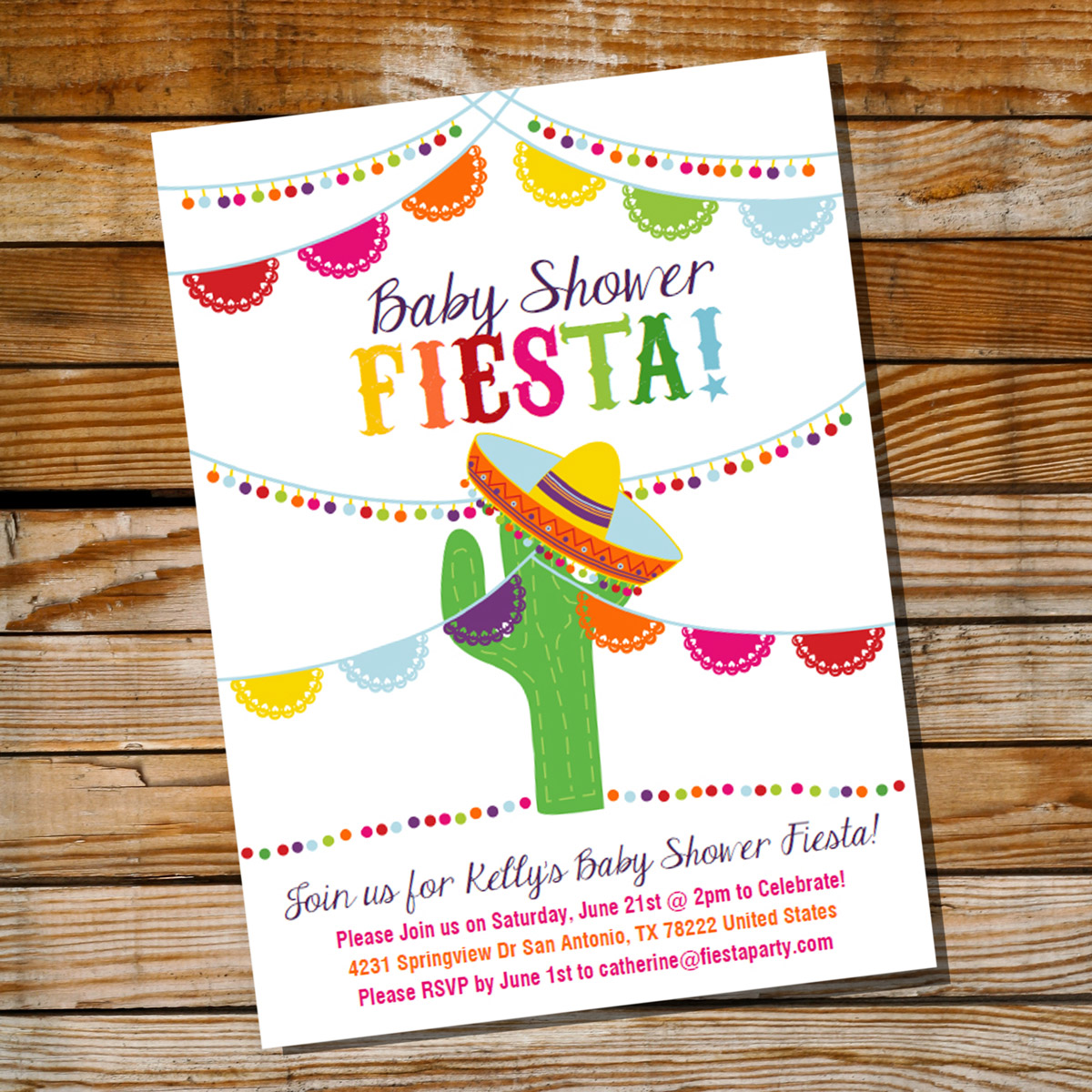Mexican Fiesta baby Shower Editable Invitation