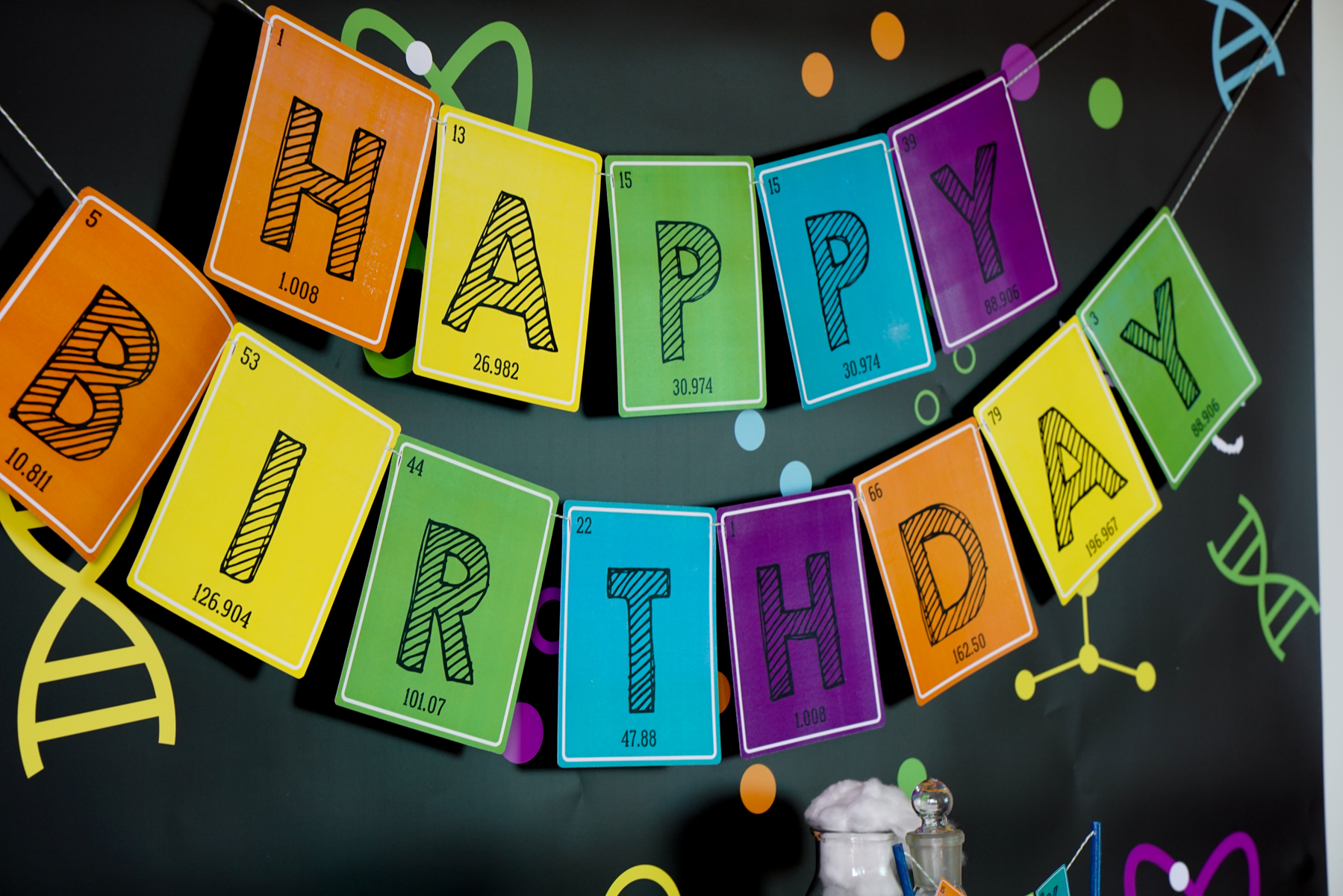 Science Experiment Party Birthday Banner