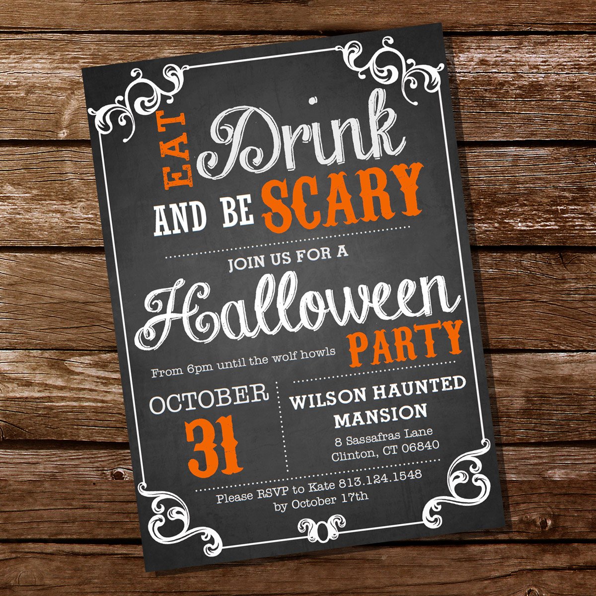Editable Halloween Party Invitation - Instant Download