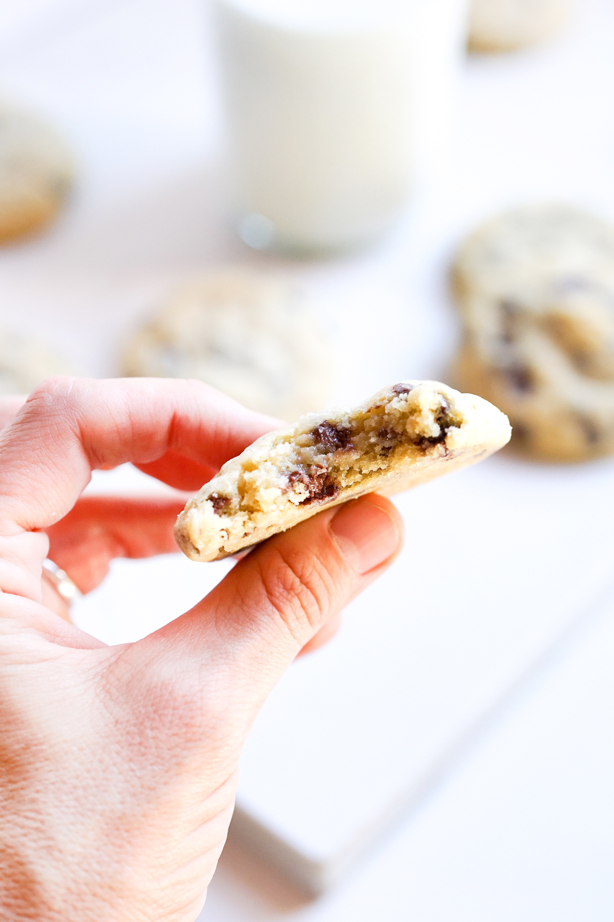 Bitten soft chocolate chip cookie