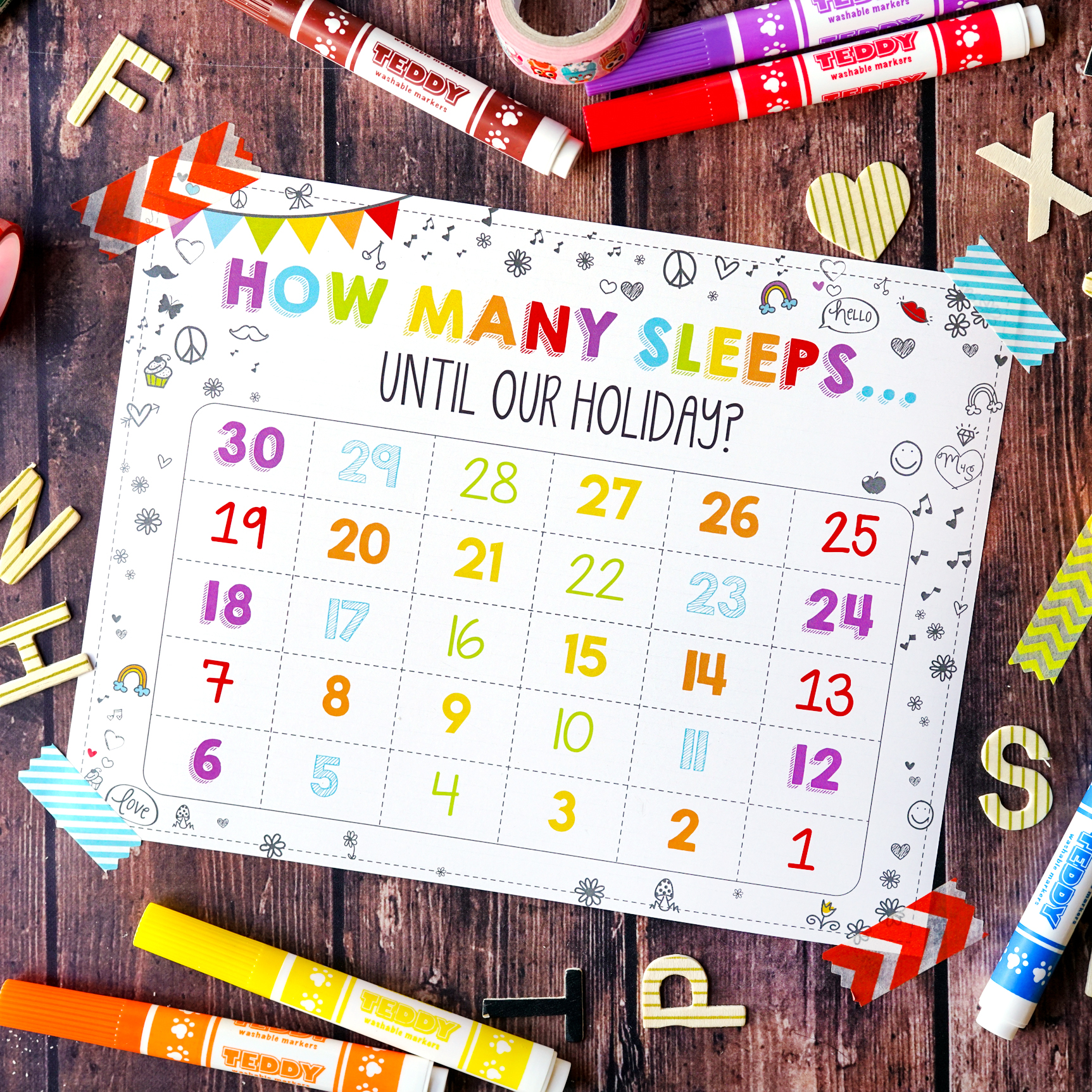 How Many Sleeps Free Countdown Calendar.