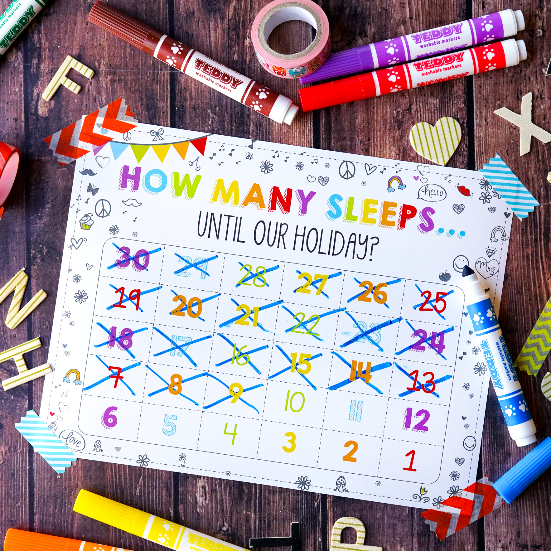 How Many Sleeps Free Countdown Calendar. 