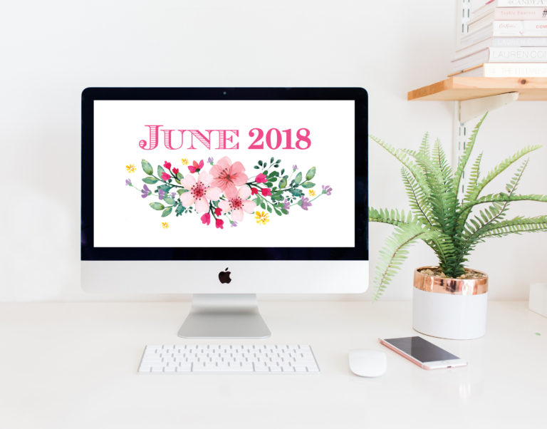Free June Calendar and Screensaver Instant Download