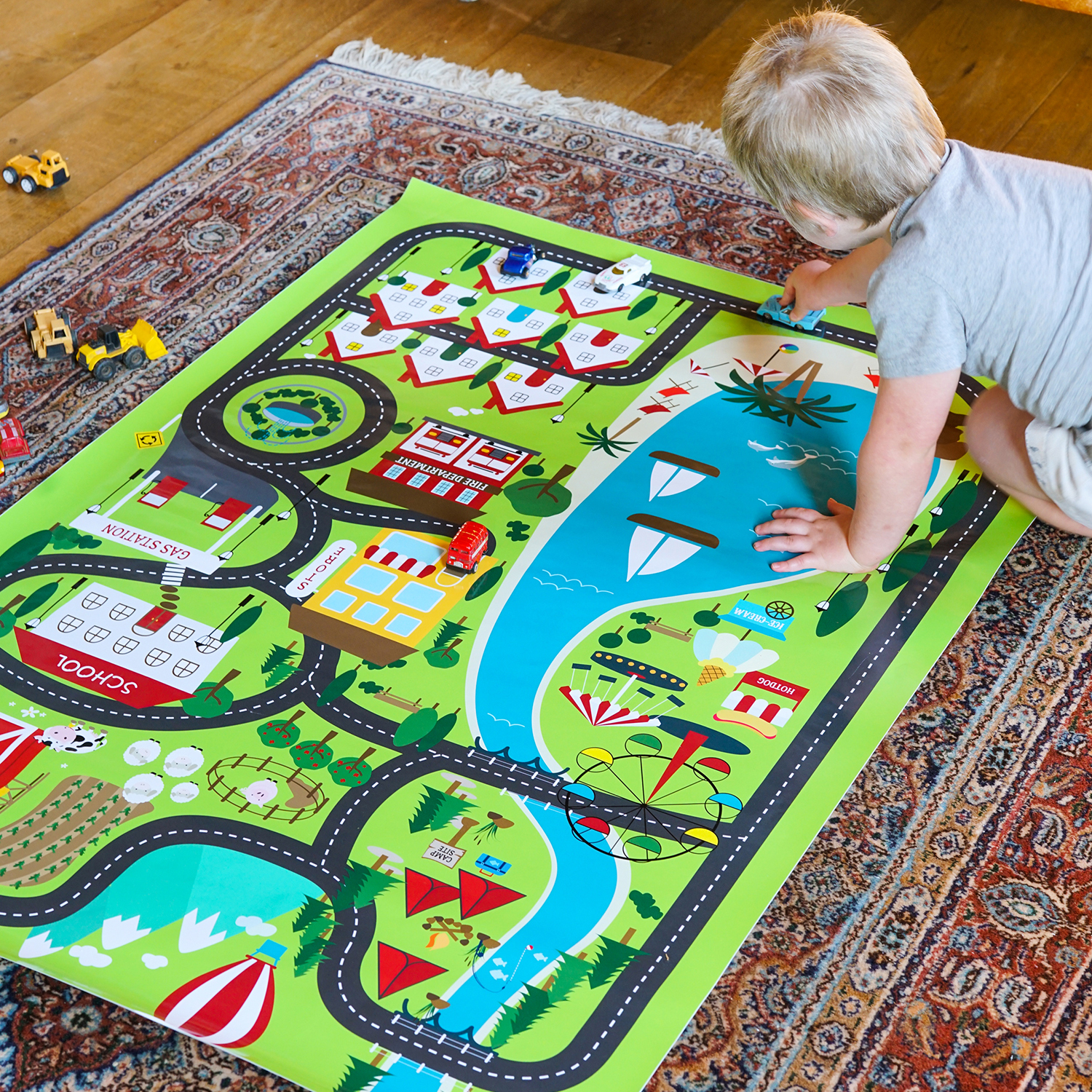 printable Activity Play Mat Village for Boys
