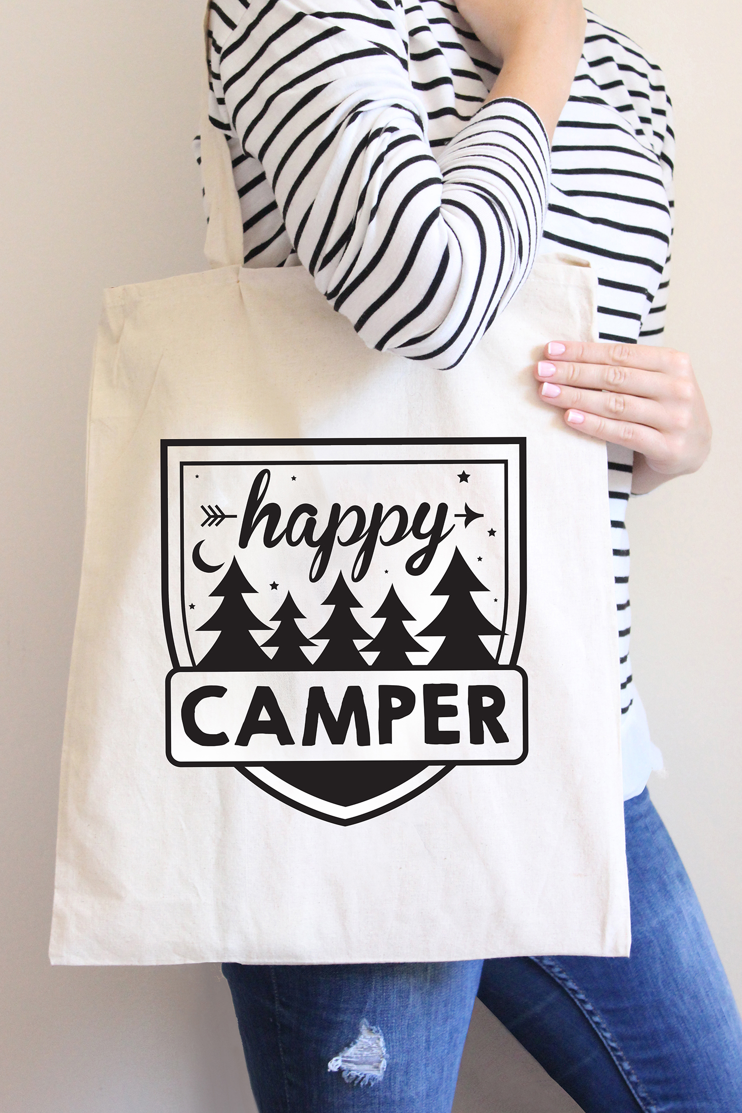 Happy Camper T-Shirt Mug Tote Bag SVG Template
