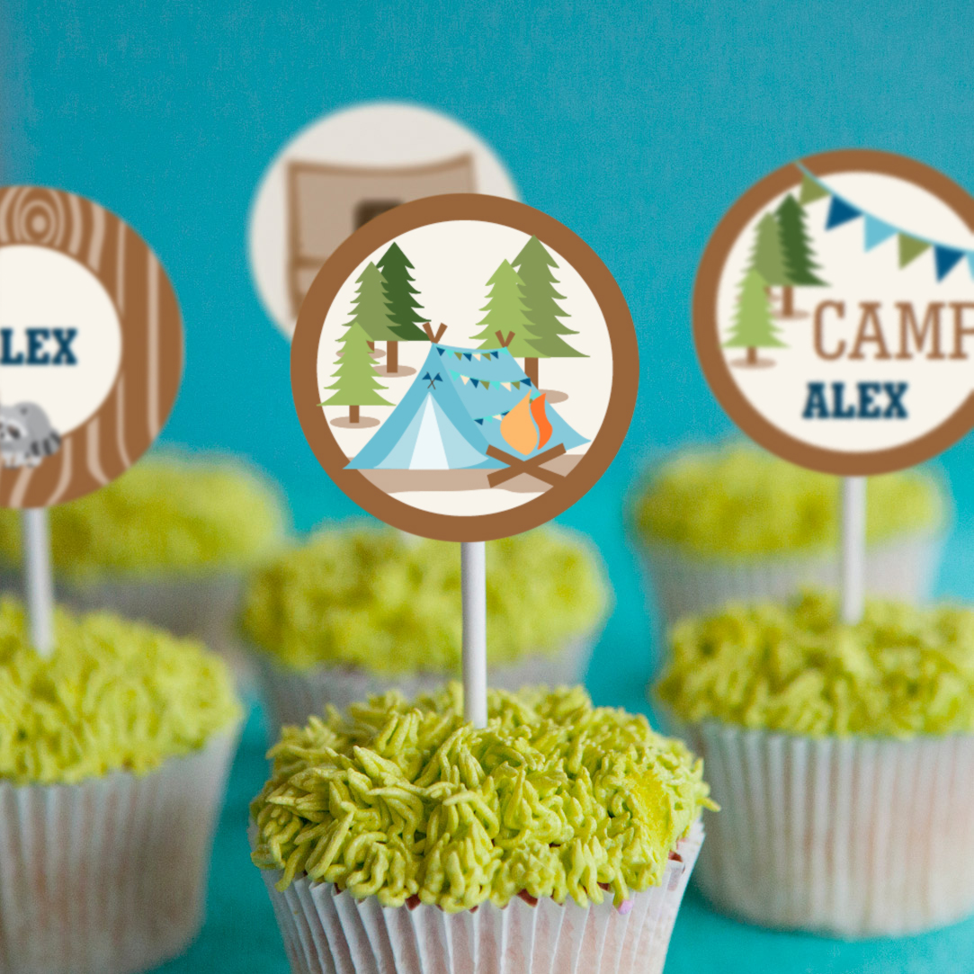 Boys Camping Tent Party Editable printables