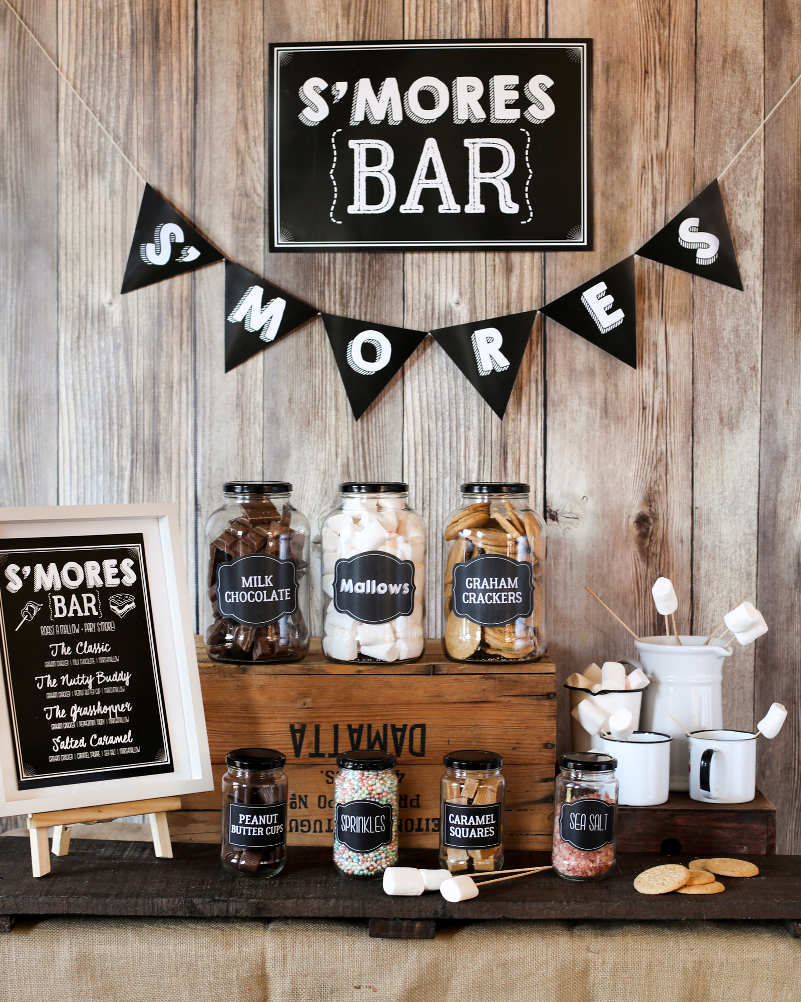 Free Printable S'mores Bar Party Set