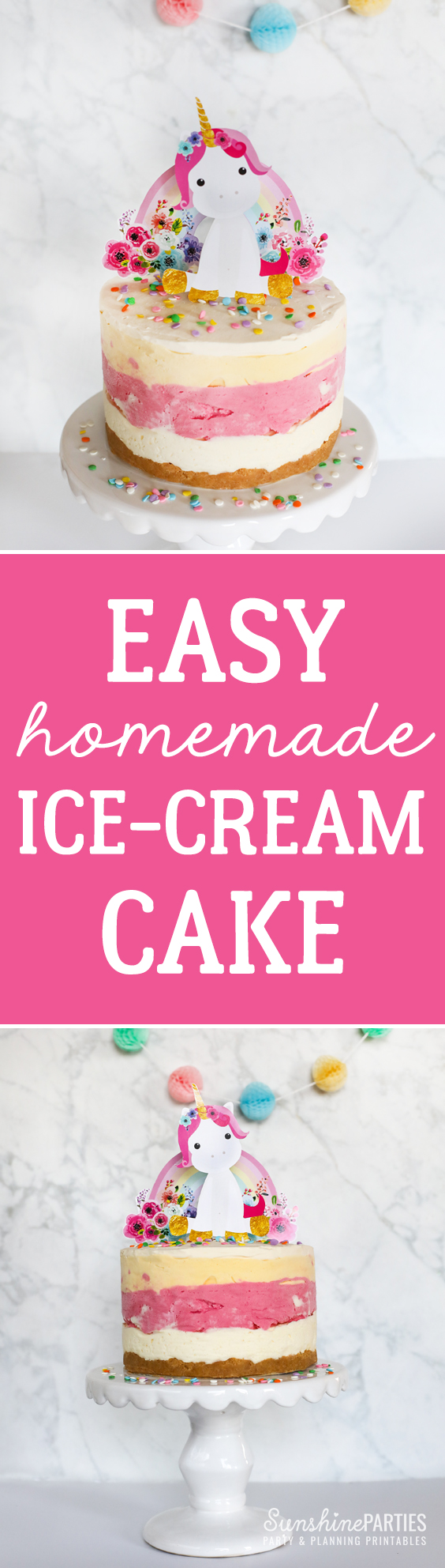 Unicorn cream cake | Cake, Cake design, Cream cake