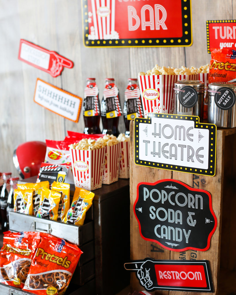 Home Movie Concession Stand Editable Party Set Up