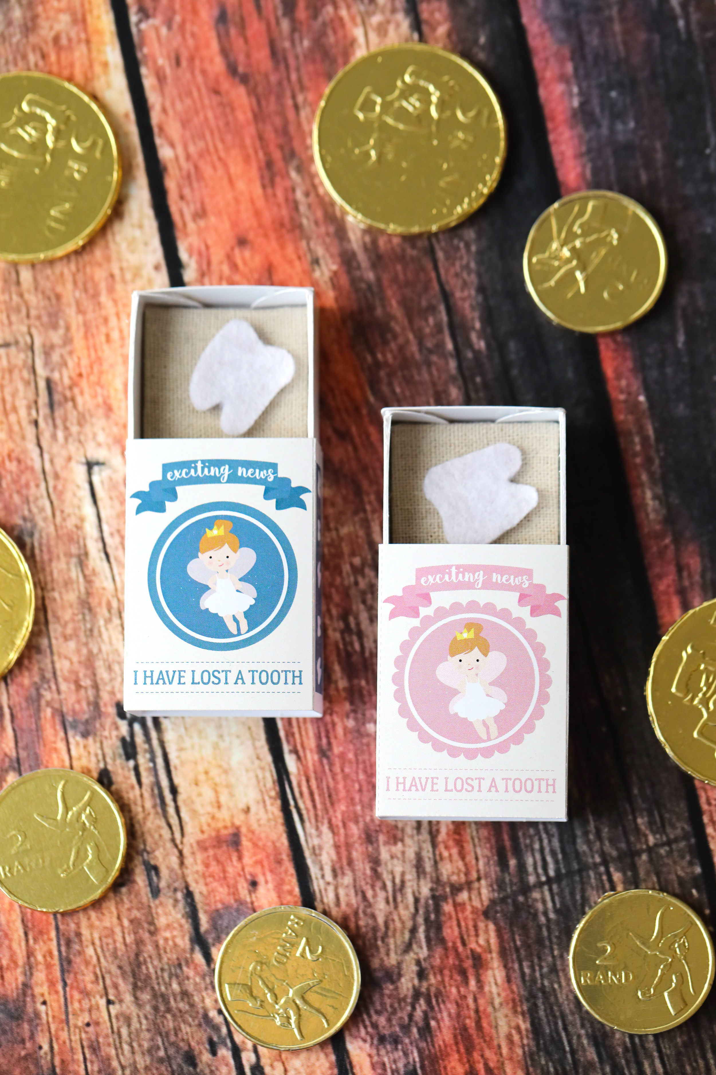 Free Toothfairy matchbox printable in pink and blue!