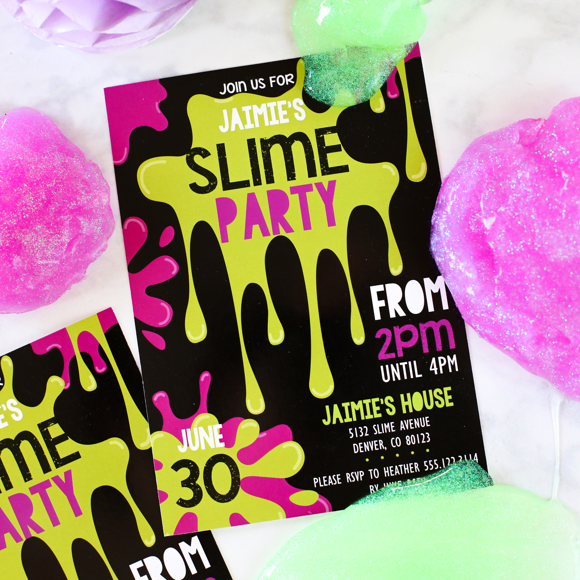 Slime-Party-Invitation
