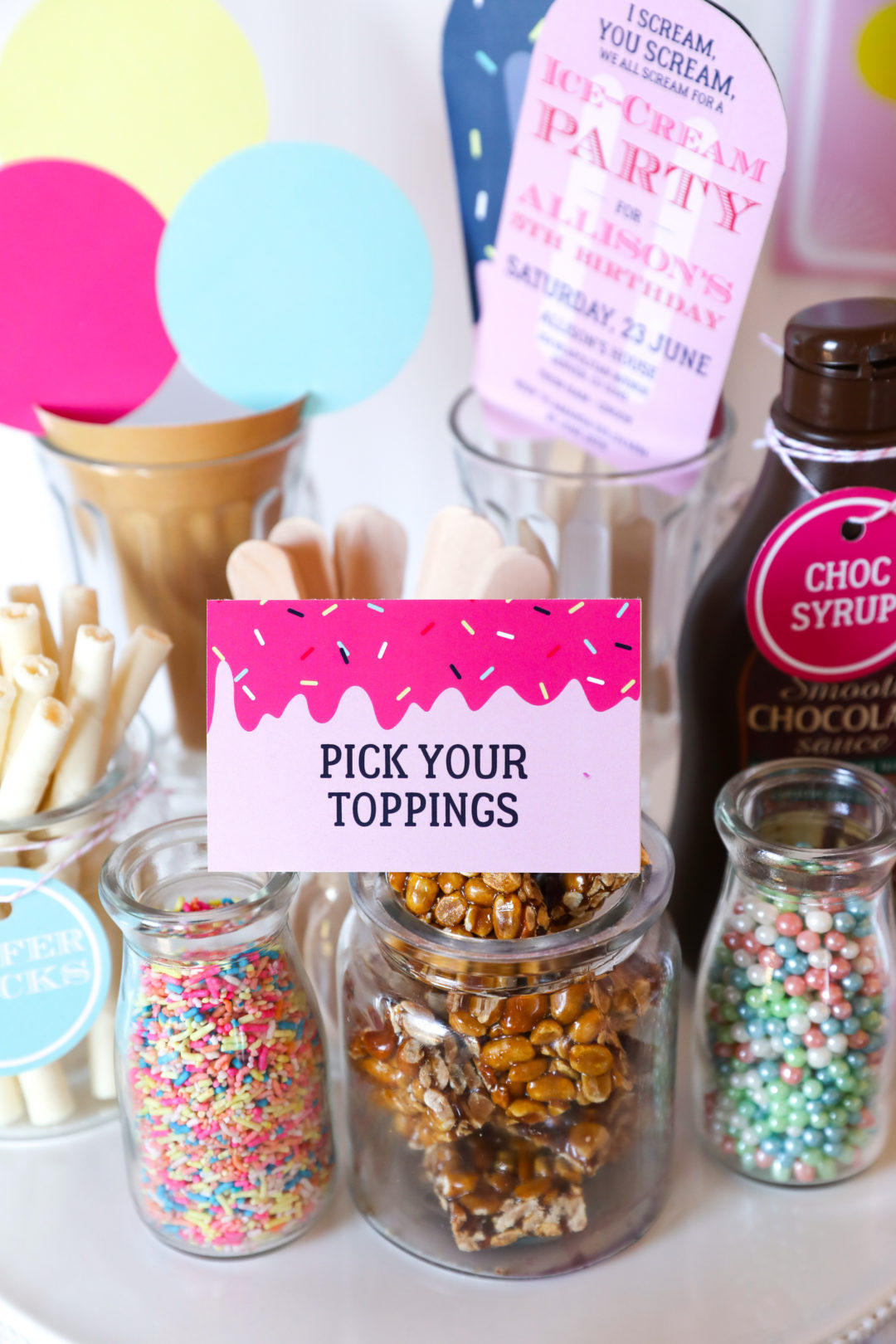 DIY Ice-Cream Station - Step by Step Including decor printables