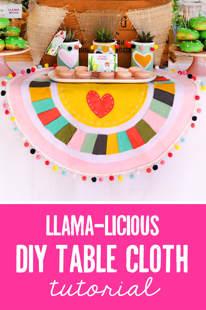 Lllama Party DIY Felt Tablecloth Mexican