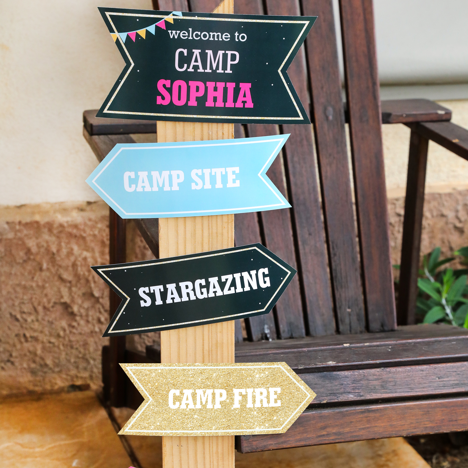 Glamping party printables for girls