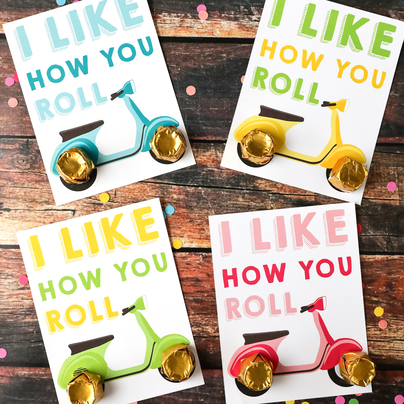 Cutest I Like How You Roll Kids Valentines Card Printable