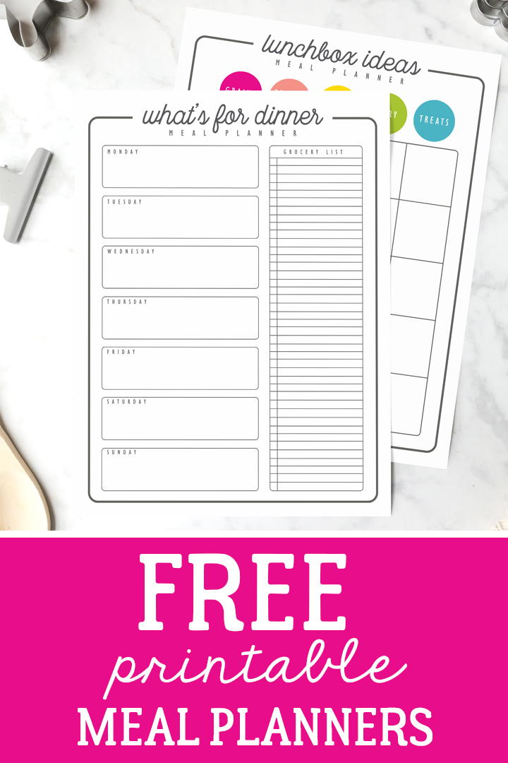 FREE meal planner and lunchbox ideas planner - stay organised! 