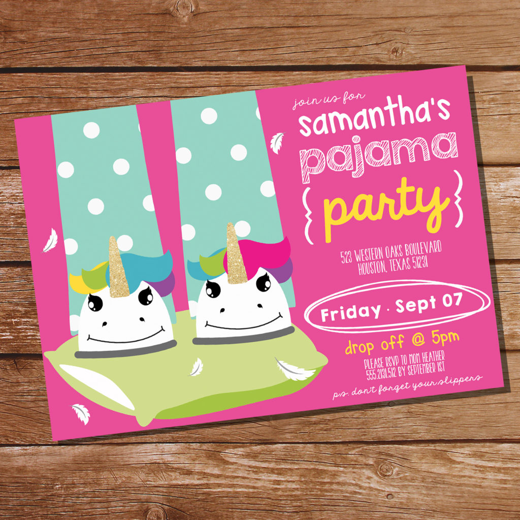 Pajama Party Invitation - download, edit and print