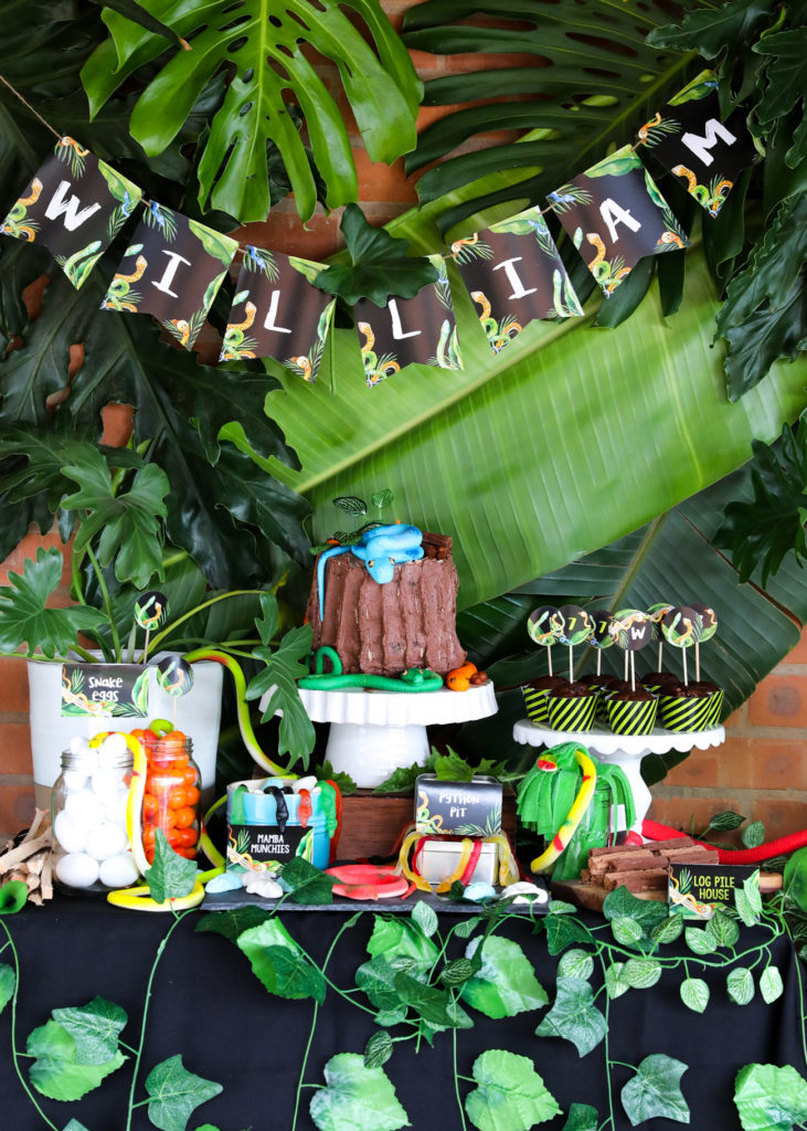 Snake party table set up printables