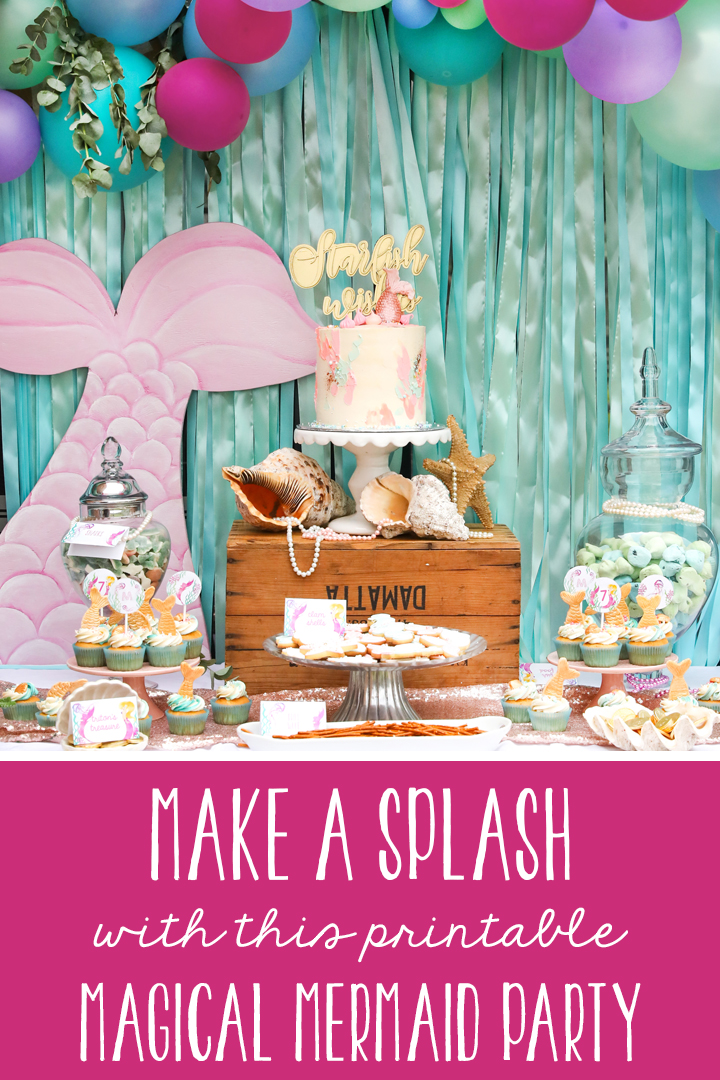 Make a splash - gorgeous mermaid party printables - easy download, edit and print! 