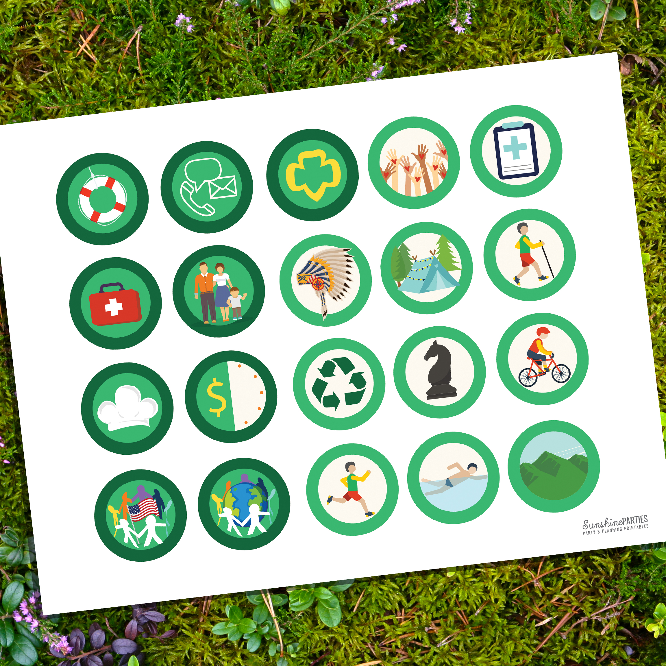 Boy scouts and cubs merit badges - instant download to create your own pin badge! 