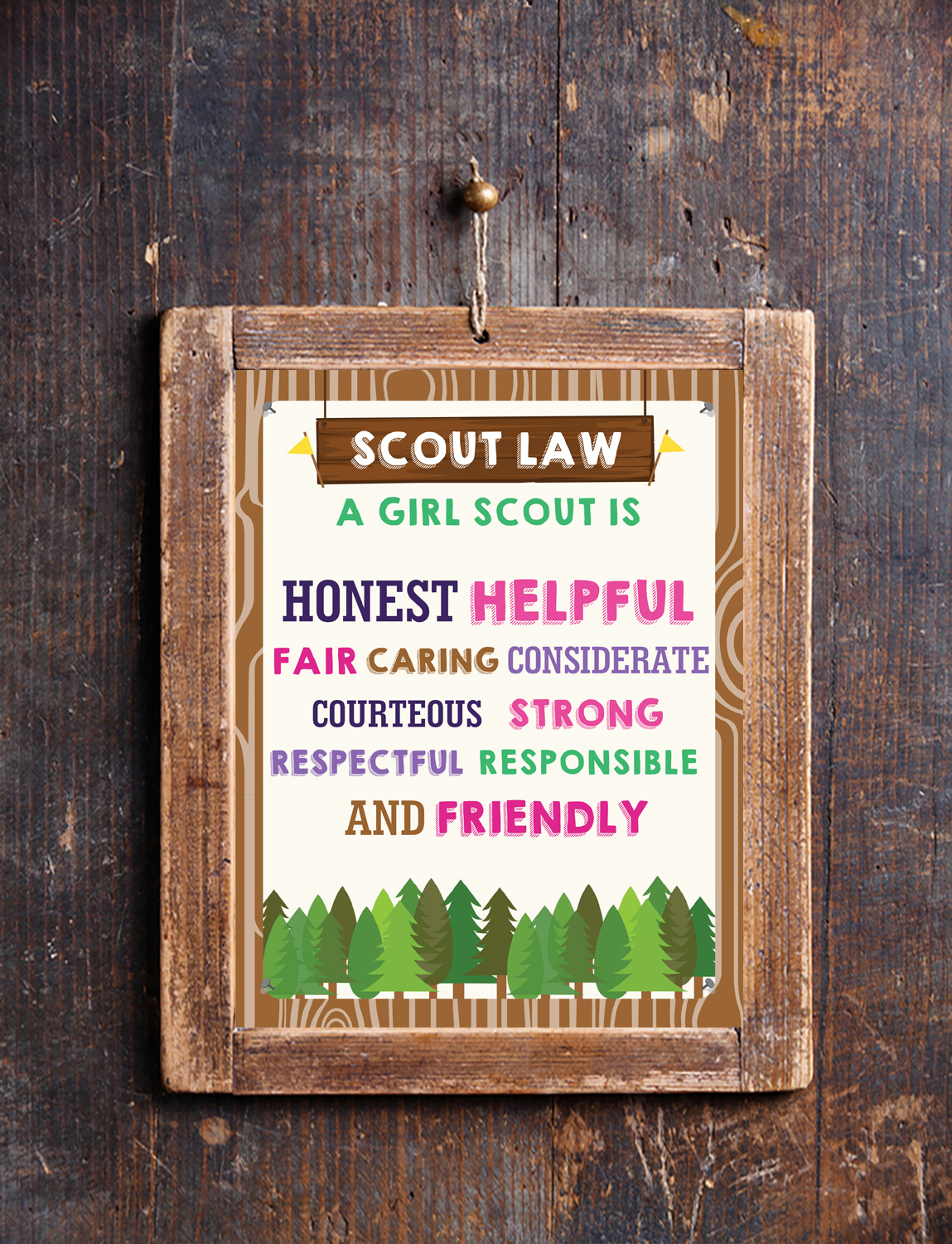 Instant Download - Girl Scout Motto, Oath and Law Posters. #girlscouts