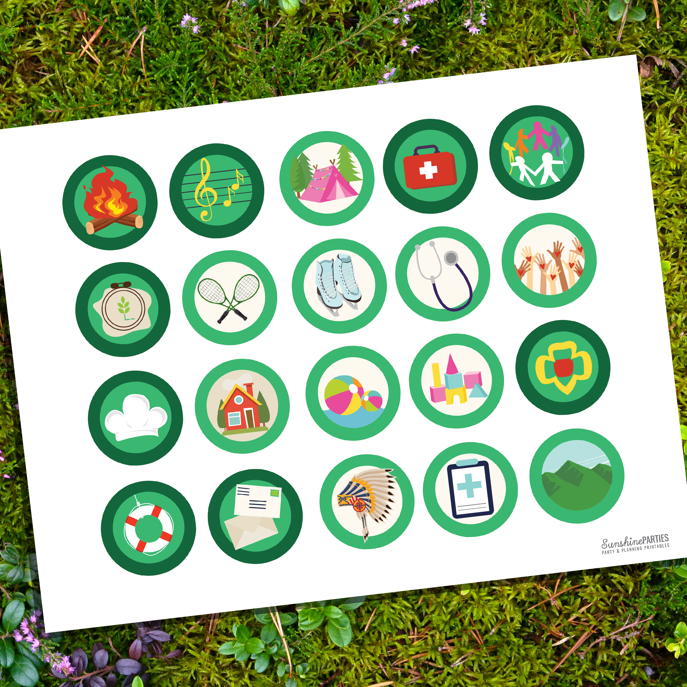 Girl scouts and brownies merit badges - instant download to create your own pin badge!