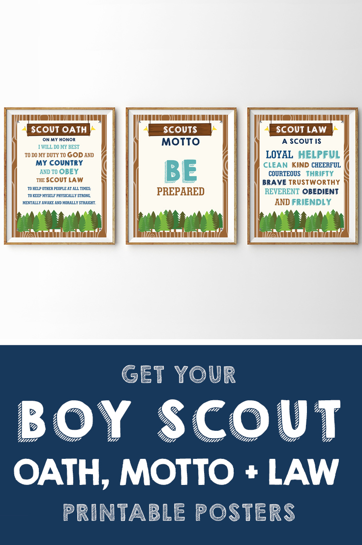 Instant Download - Boy Scout Motto, Oath and Law Posters. #boyscouts