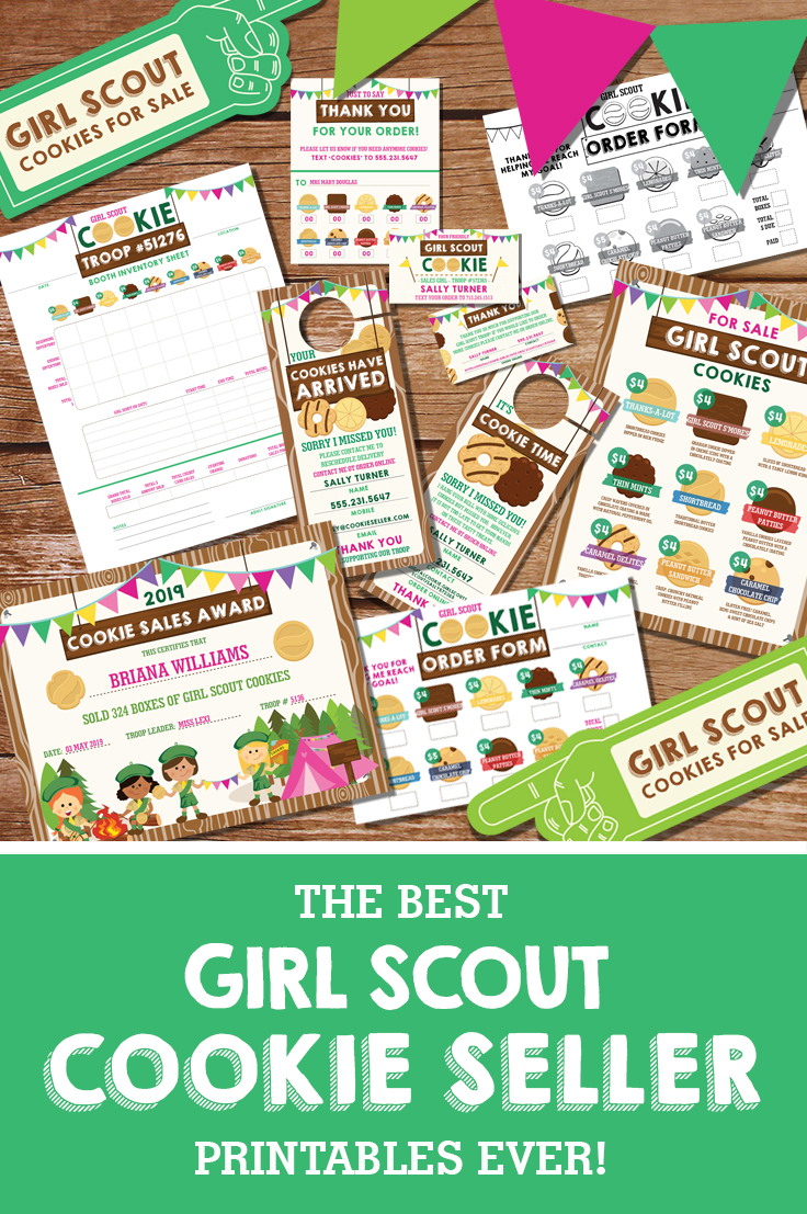 Girl Scout Pinterest Image for Cookie Seller Printables