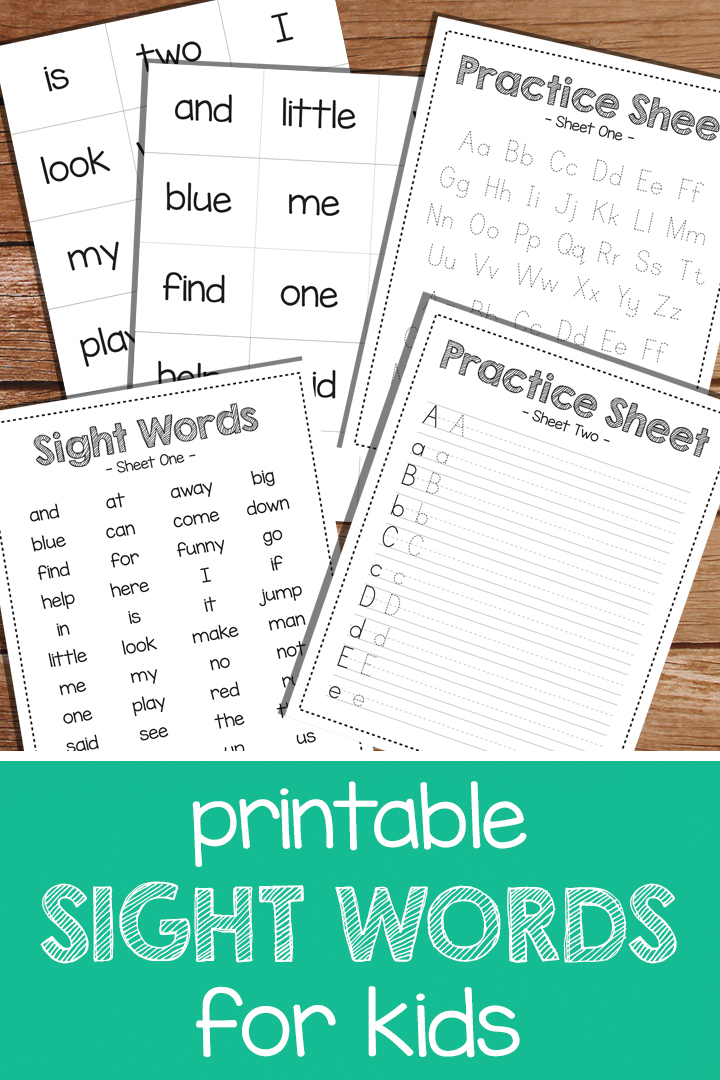 Printable Sight Word flash cards and writing sheets 
