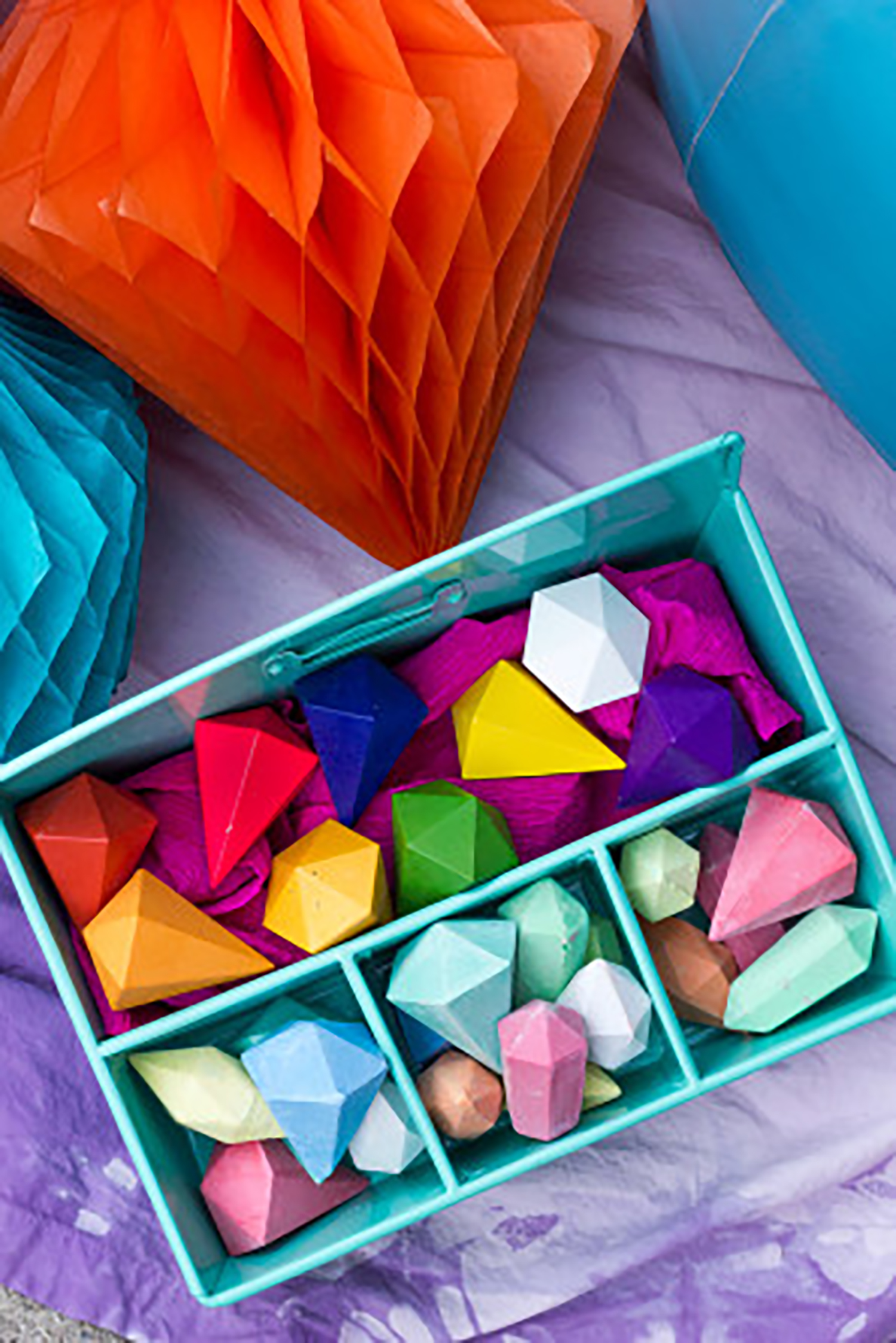 Gem shaped crayons