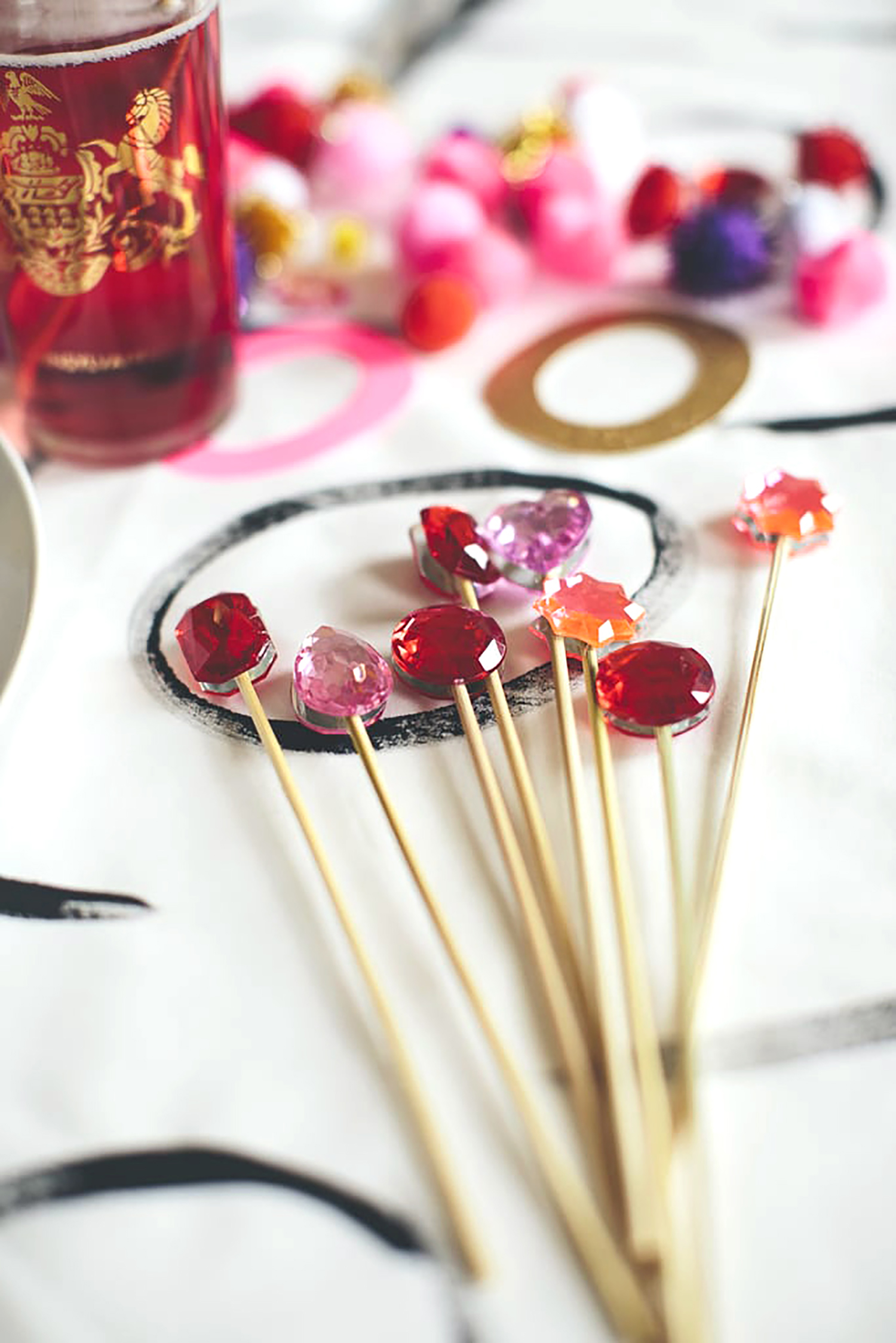 Gem swizzle sticks