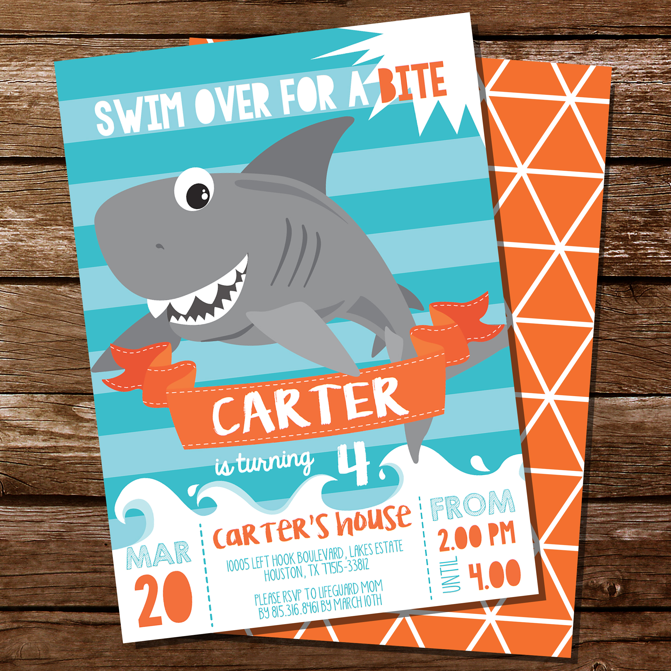 Shark Party Invitation