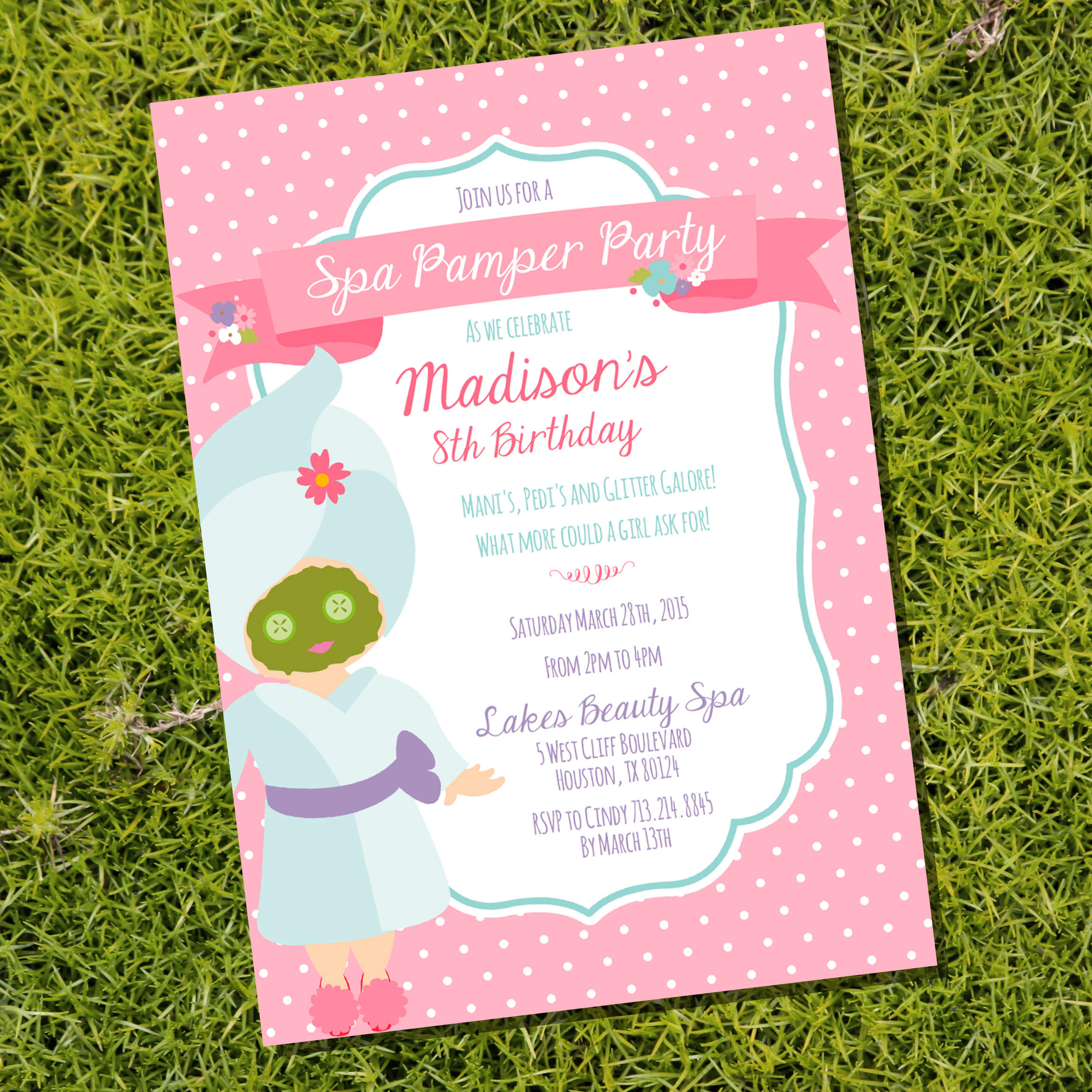 Pamper Party Invitation