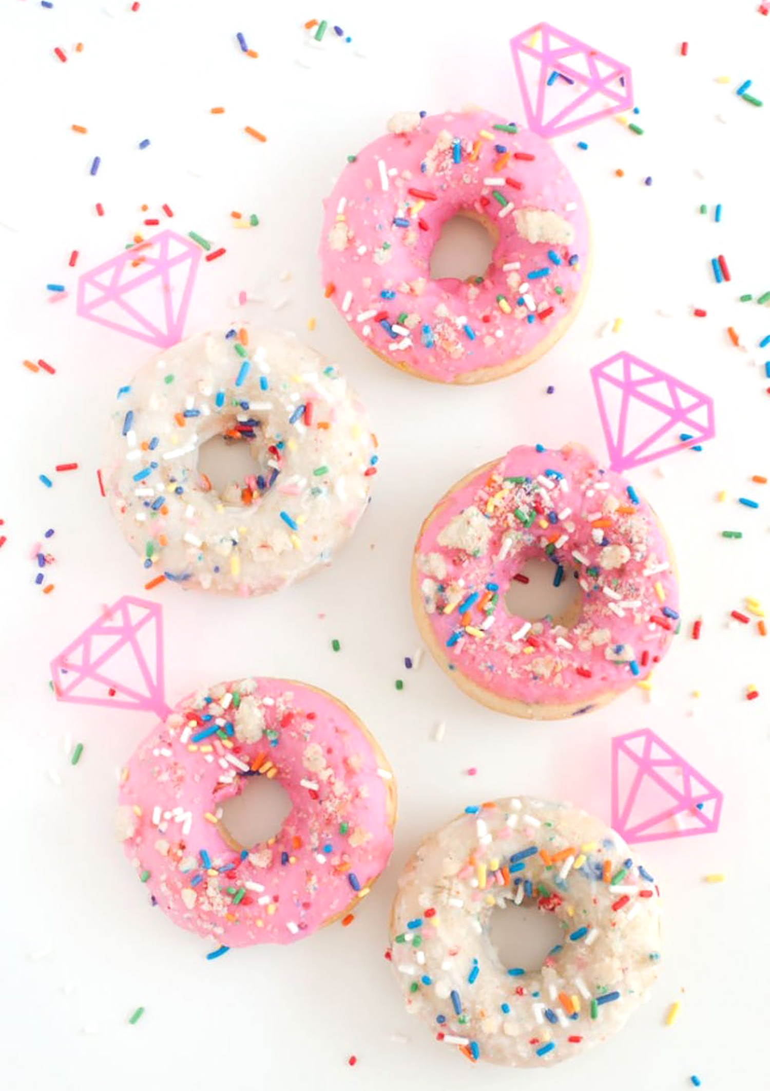 Gem Party Invitation Donut Rings