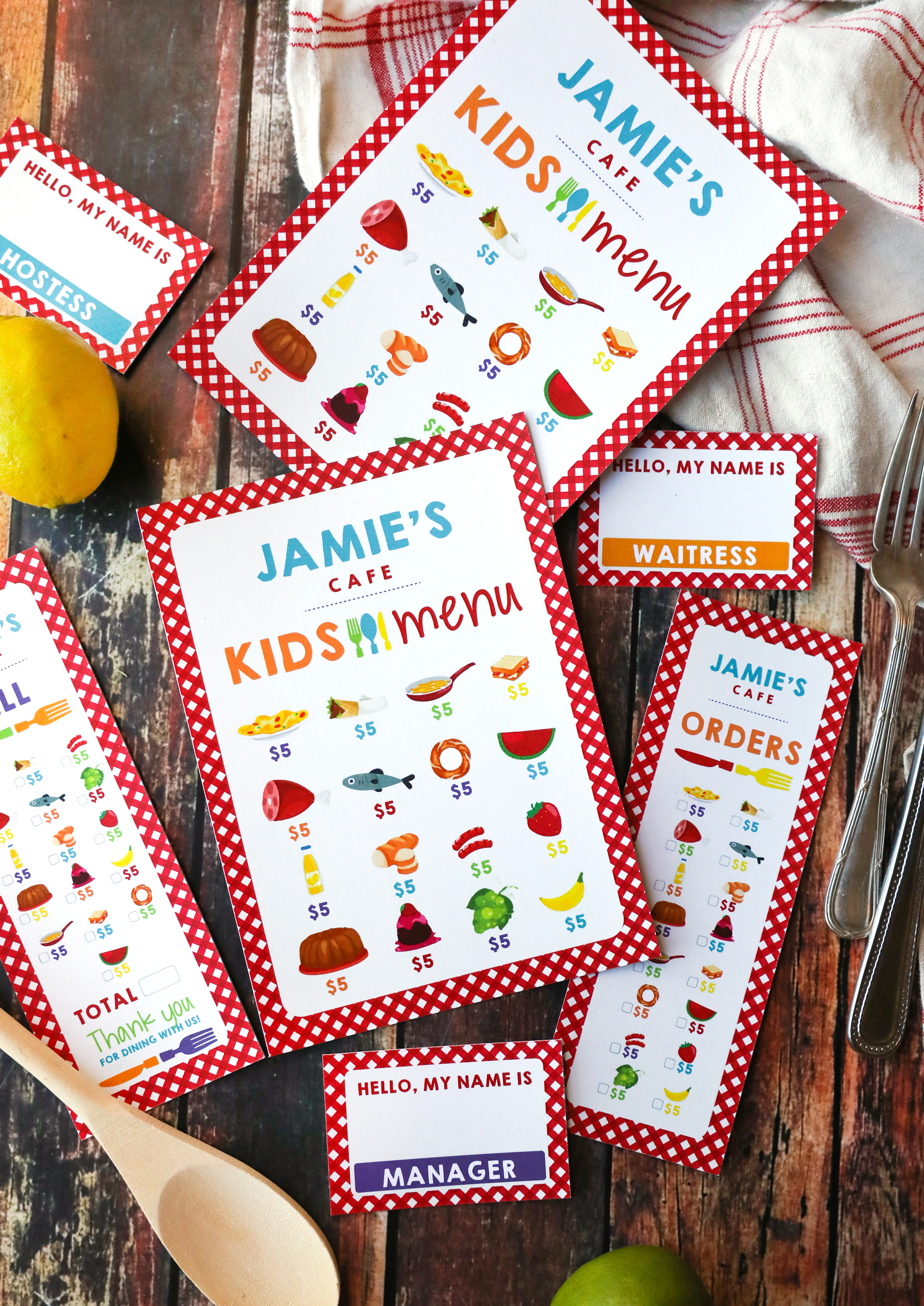 Pretend Play Restaurant Printables