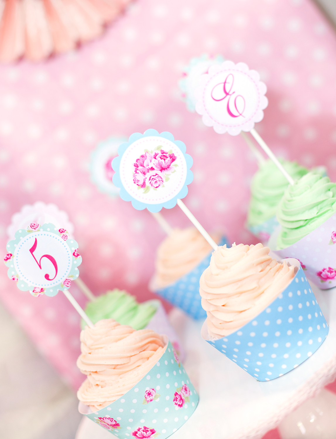 Shabby Chic Princess Party Cupcakes