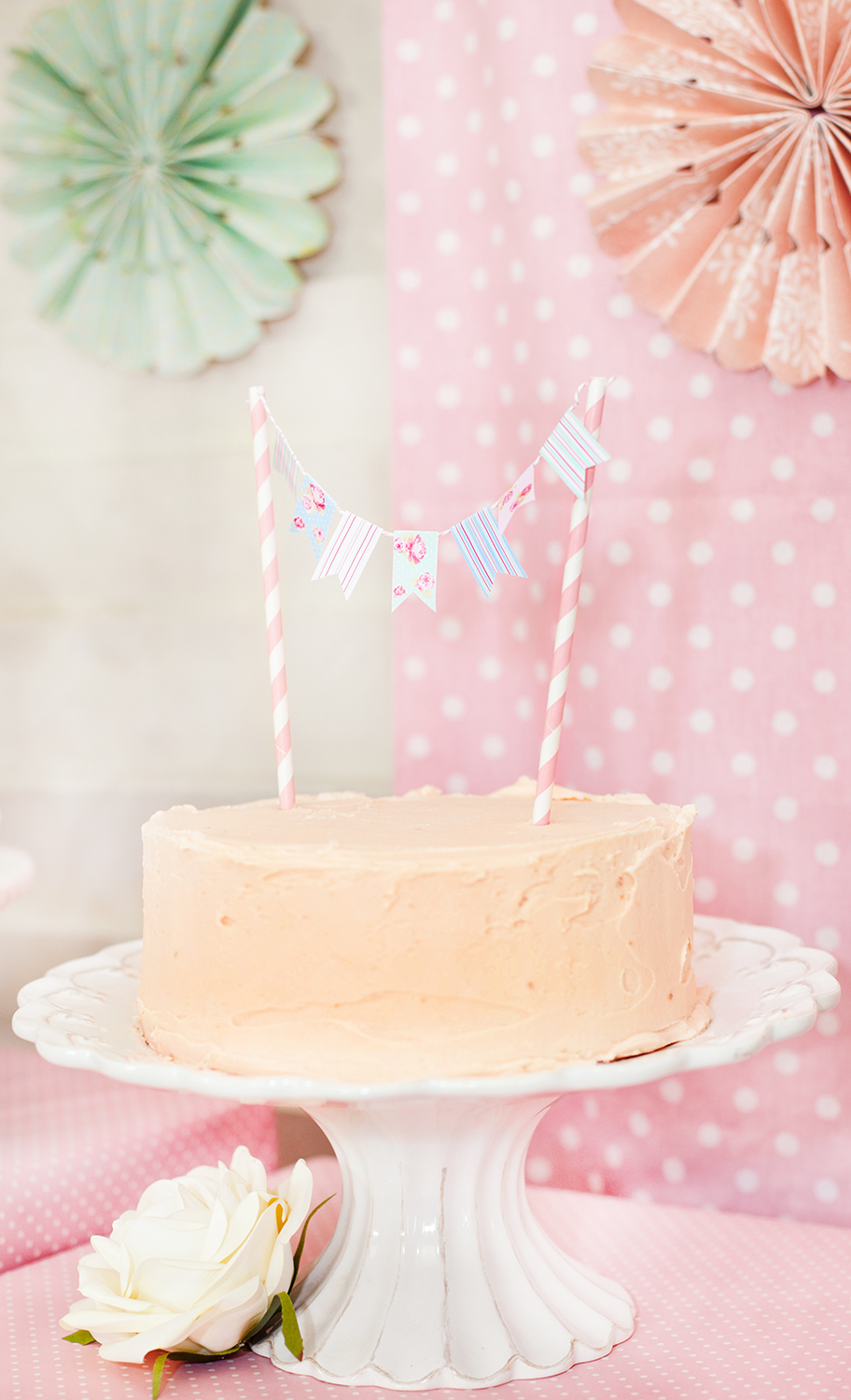 Shabby Chic Princess Party Cake with Bunting