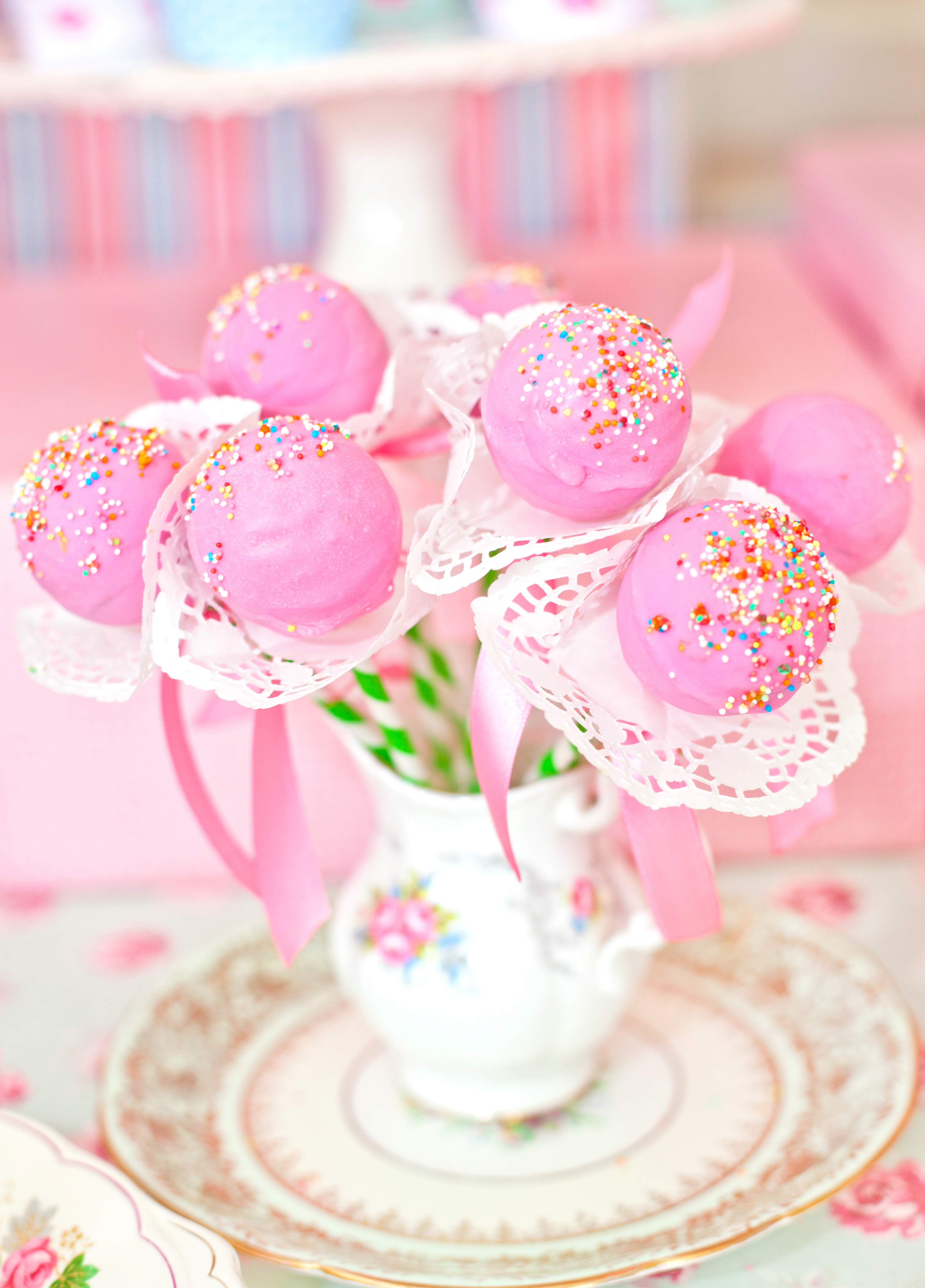 Shabby Chic Princess Party Decorated Cake Pops