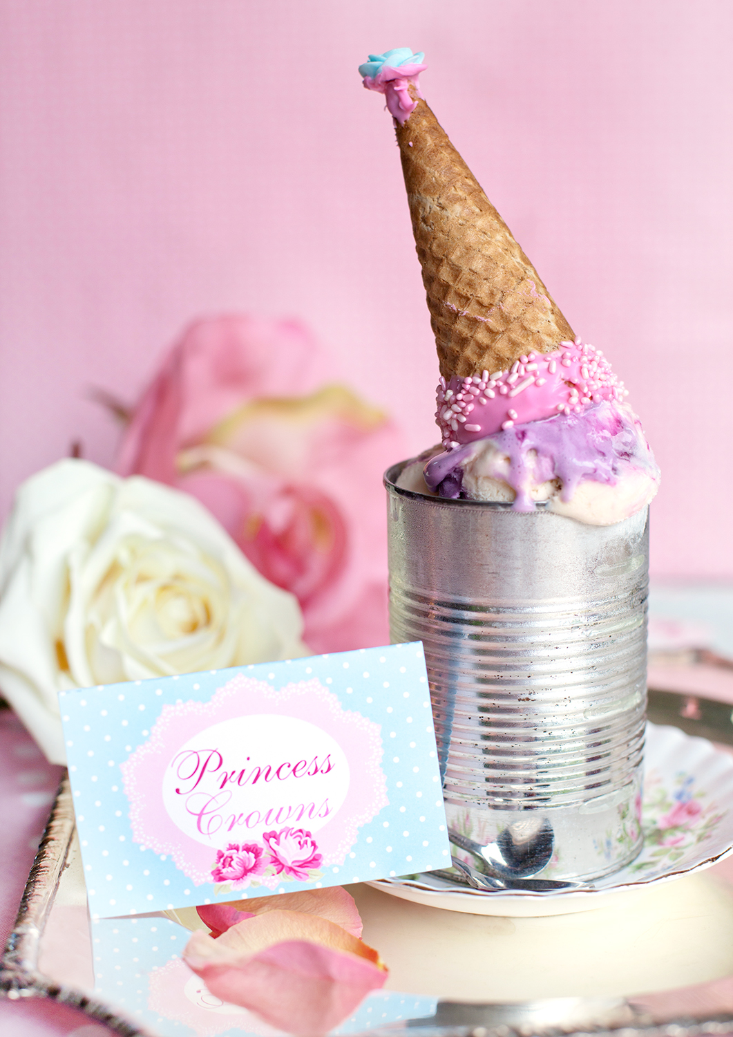 Shabby Chic Princess Party Princess Crown Ice Cream Cones