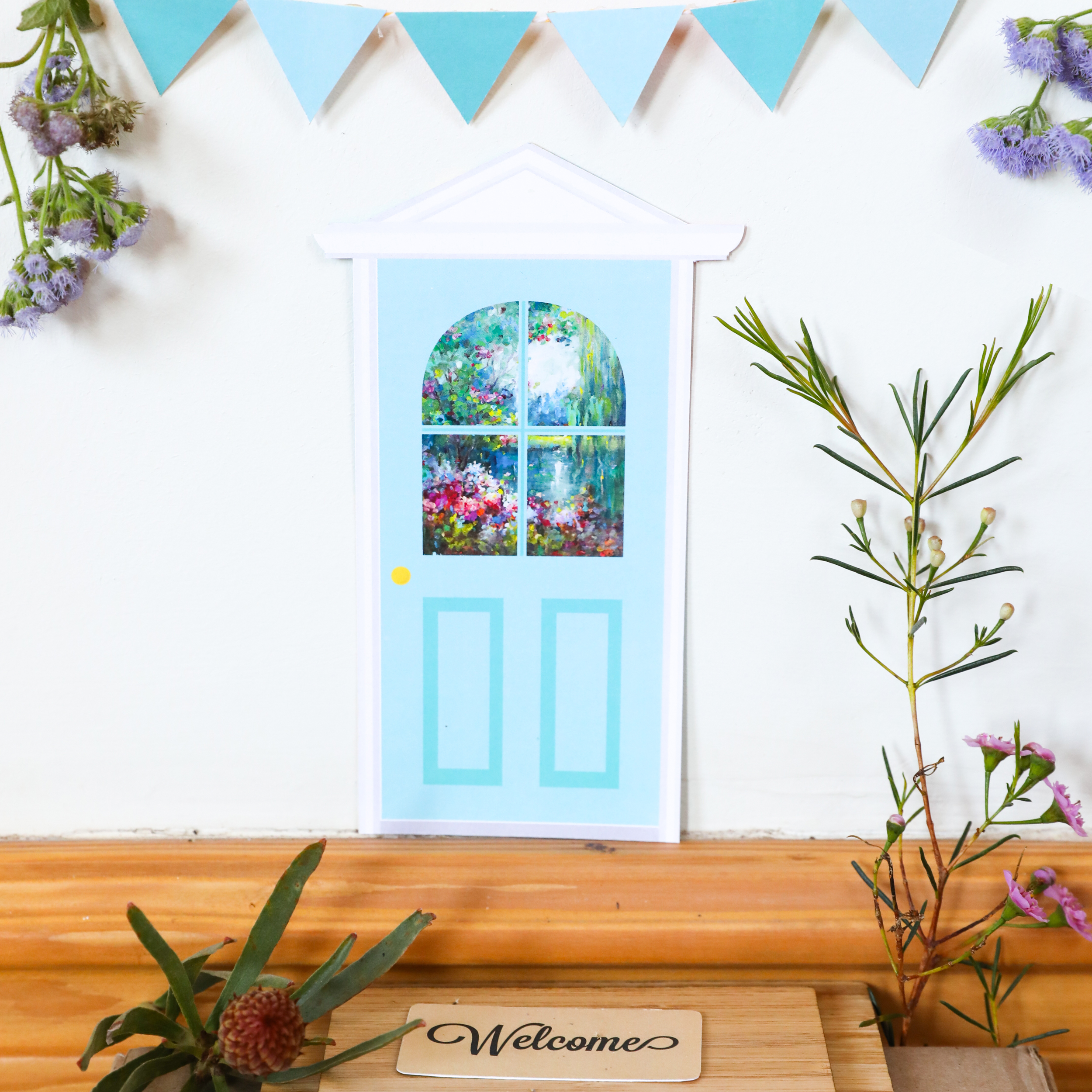Printable Fairy Door - Blue