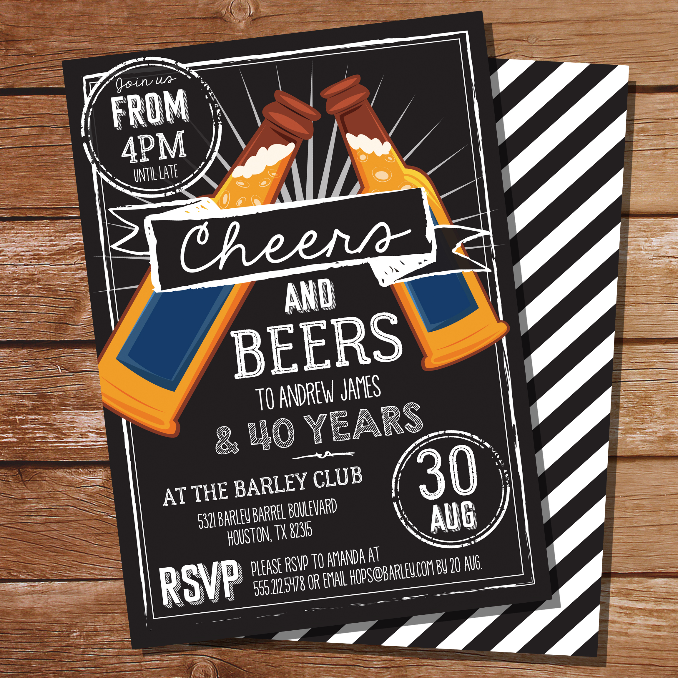 Cheers and Beers Party Invitation 