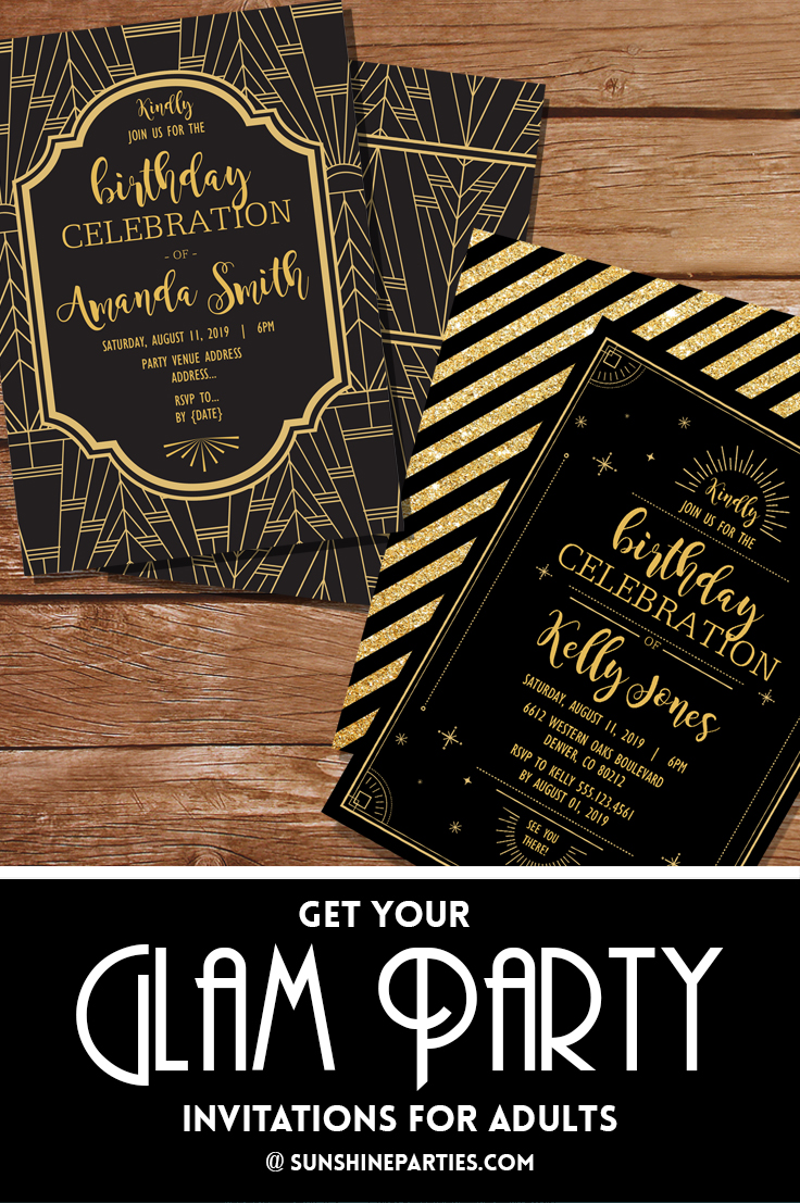 Great Gatsby Glitz n Glam Party Invitations