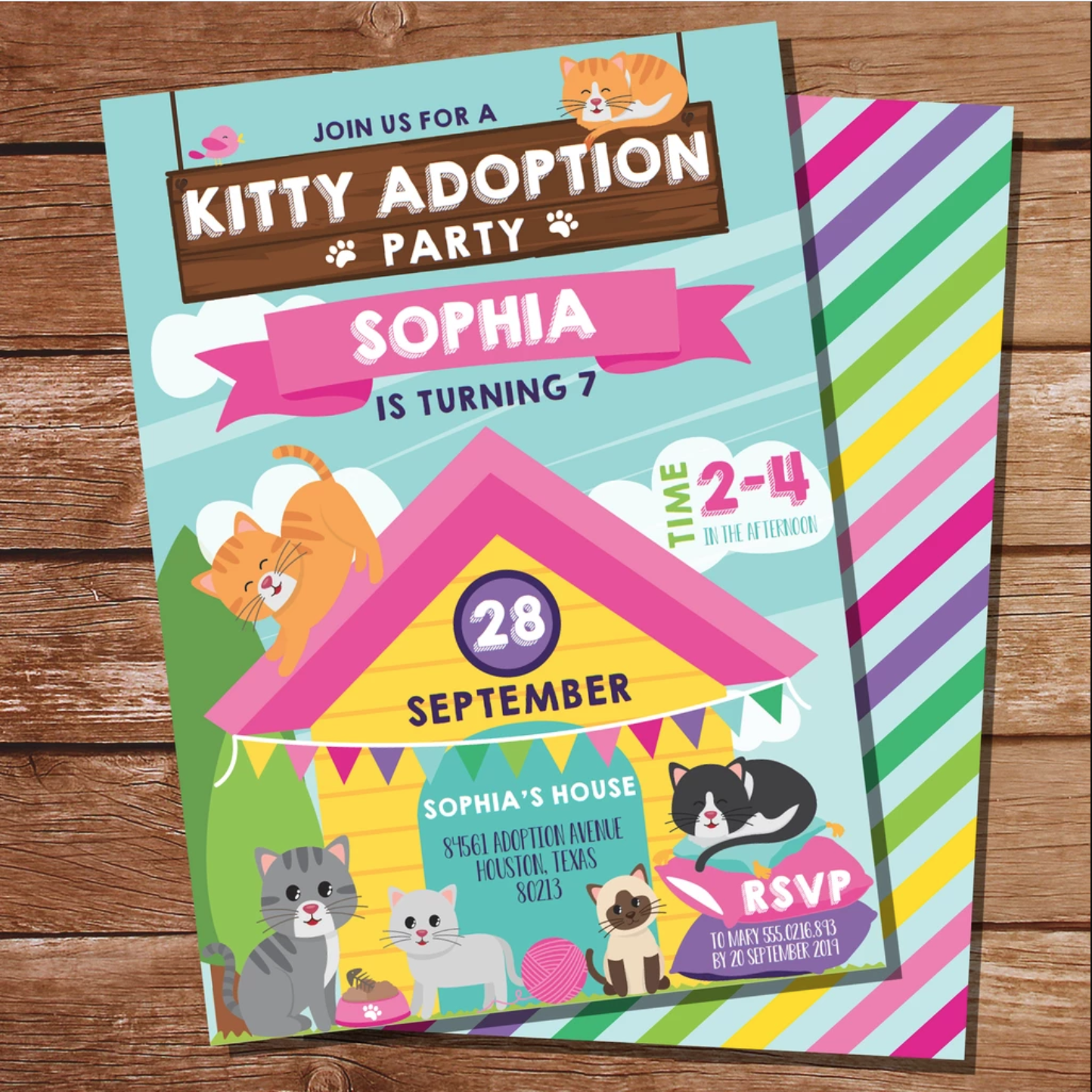 Kitty Adoption Party Invitation