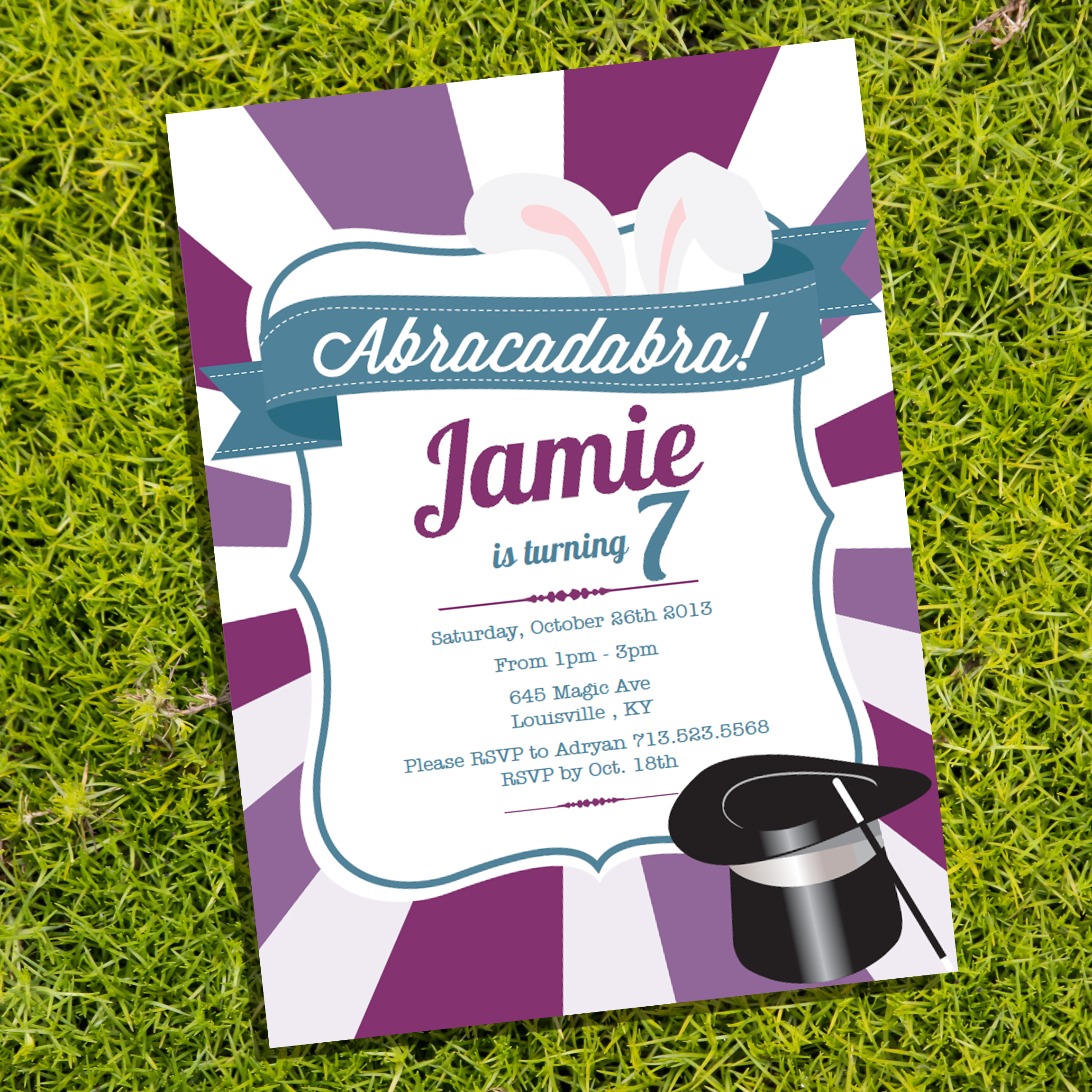 Funky Magician Party Invitation