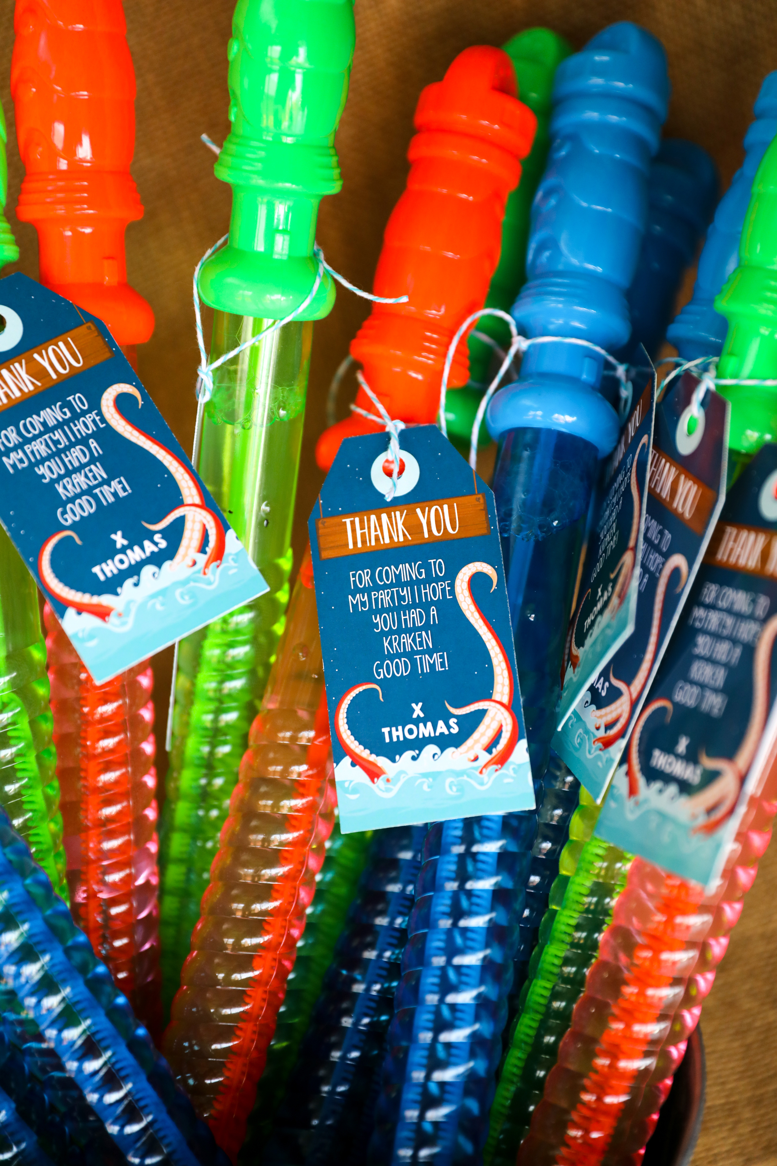 Kraken Sea Monster Party Favor Tags