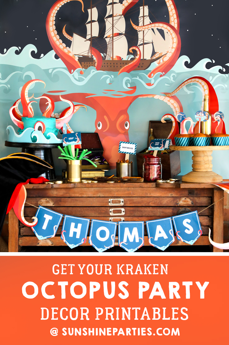 Kraken Sea Monster Party Printables Set